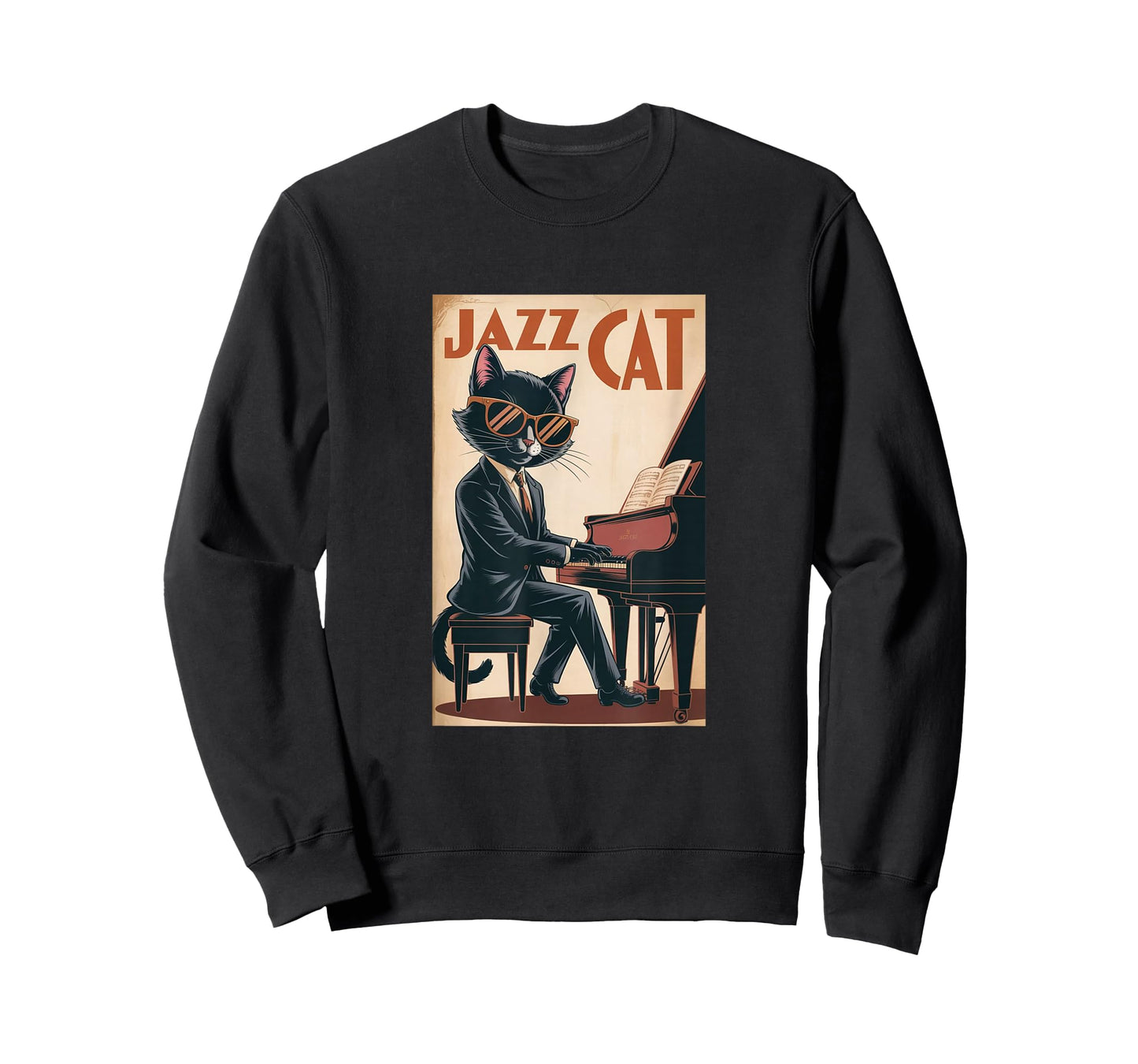 Jazz Cat – Classy Piano-Playing Cat T-Shirt
