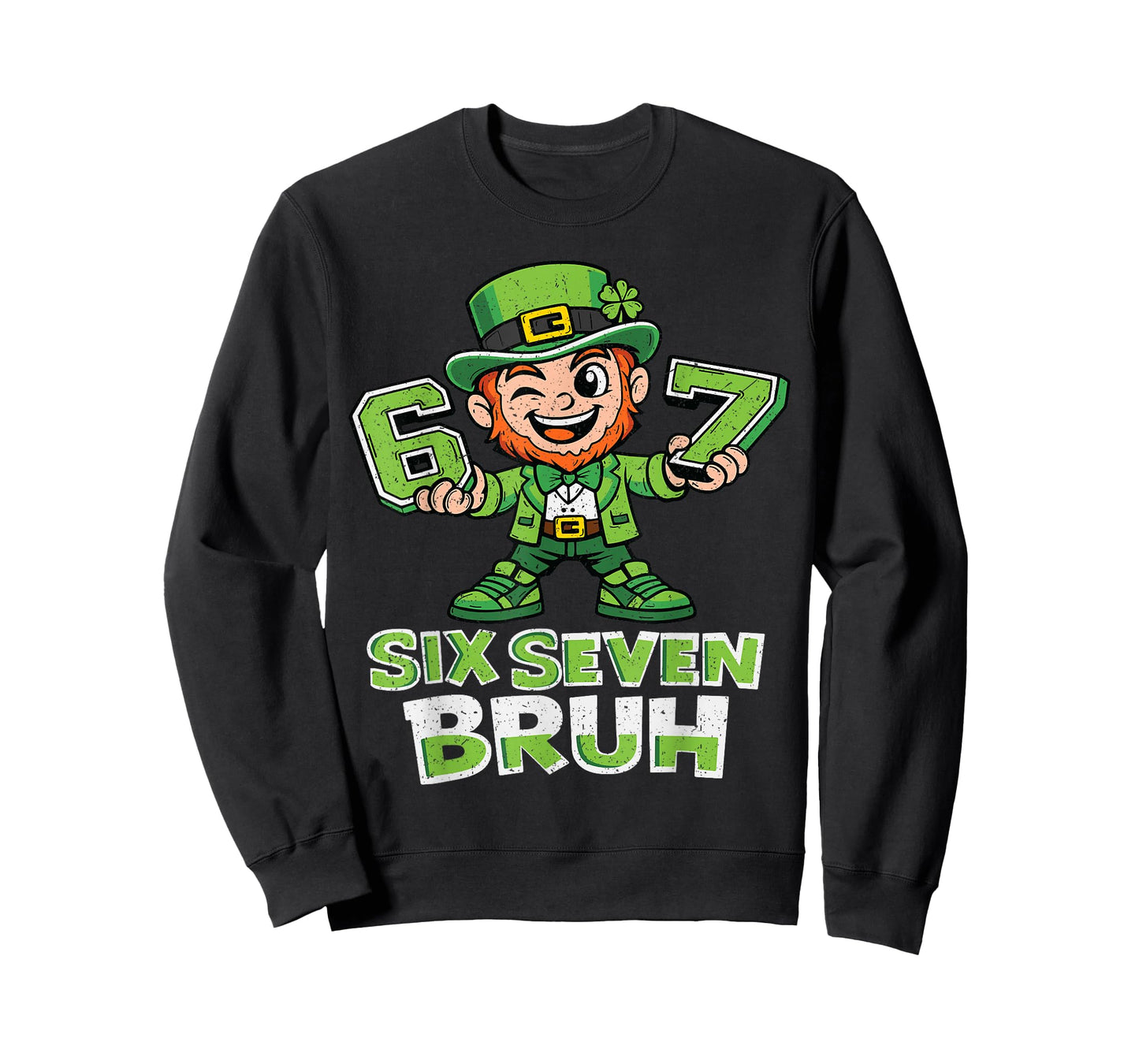 Boys St Patricks Day Six Seven Bruh 6 7 Saint Patricks Kids T-Shirt