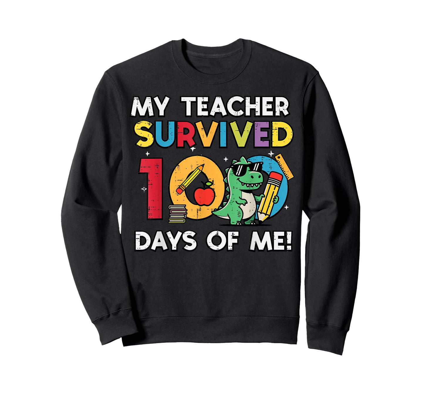 My Teacher Survived 100 Days Me Trex 100th Day School Boys T-Shirt