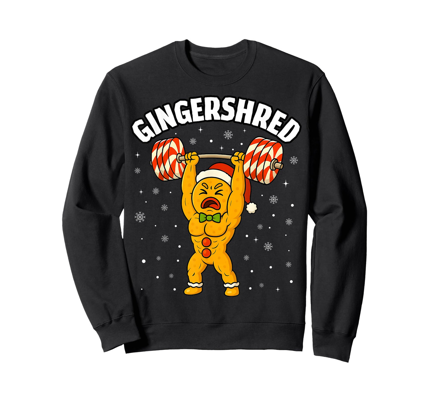 Funny Gingerbread Man Gym Bodybuilding Christmas Gingershred T-Shirt