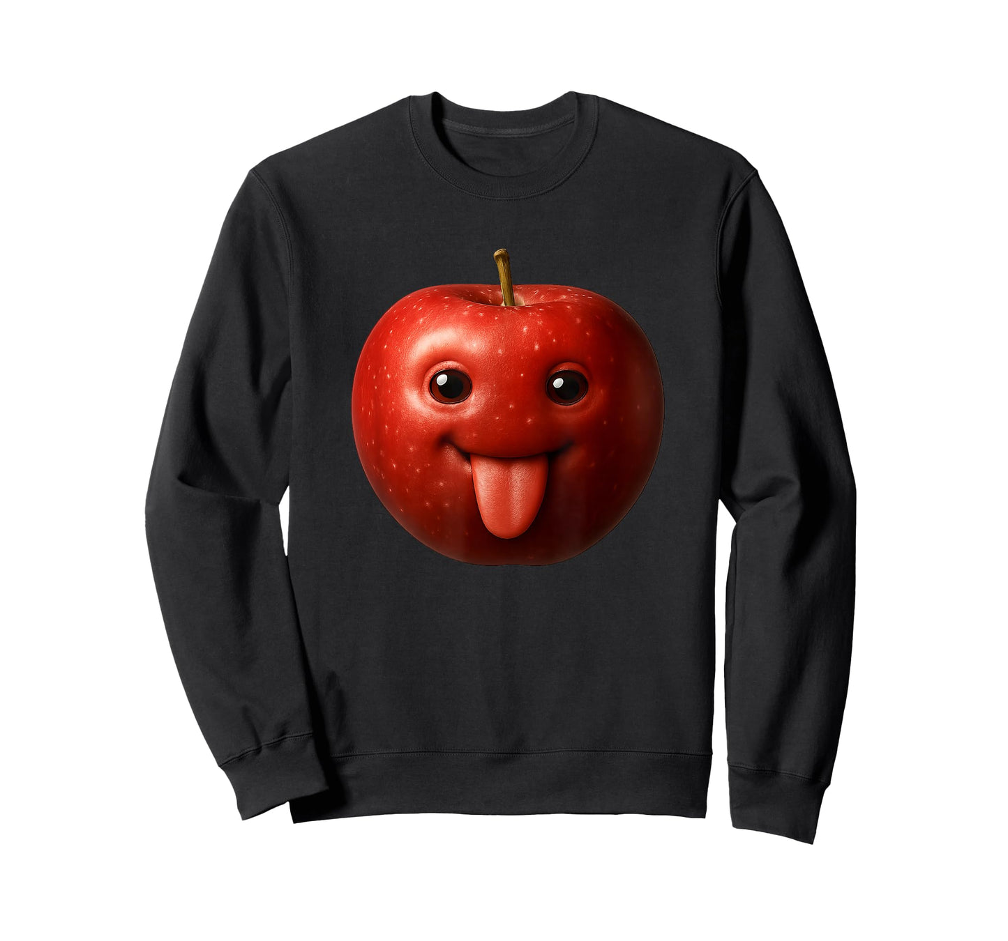 Funny Silly Apple gen z Meme BrainRot Humor Tongue Out T-Shirt
