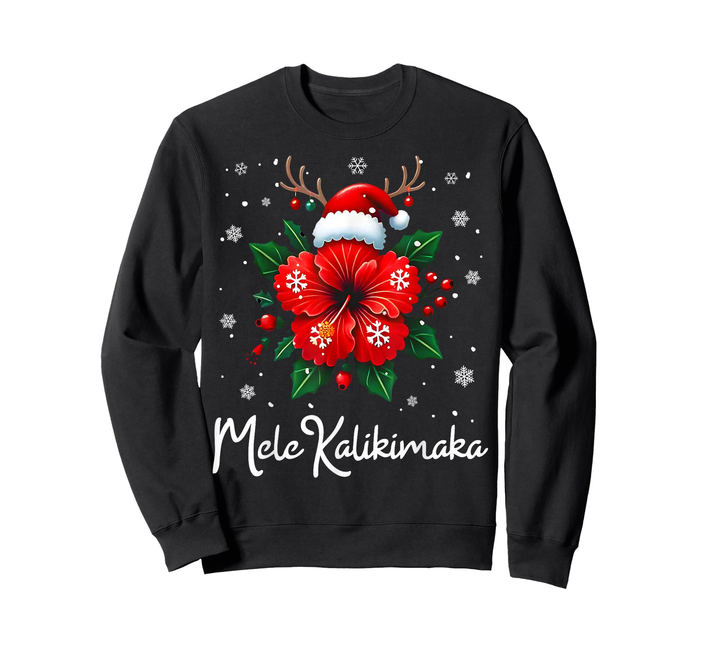 Mele Kalikimaka Hawaiian Christmas Tropical Floral Xmas T-Shirt
