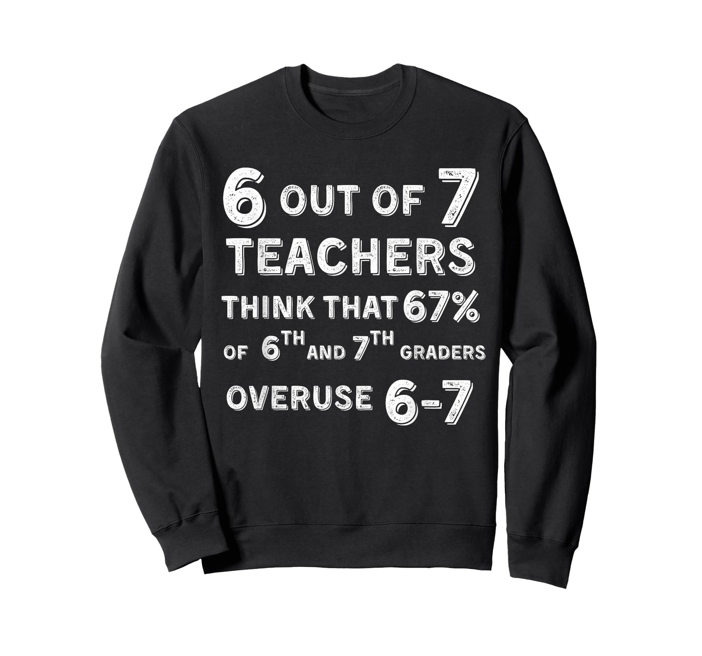 Funny 67 Teacher Middle School Teacher 6 7 Funny Overuse 67 T-Shirt