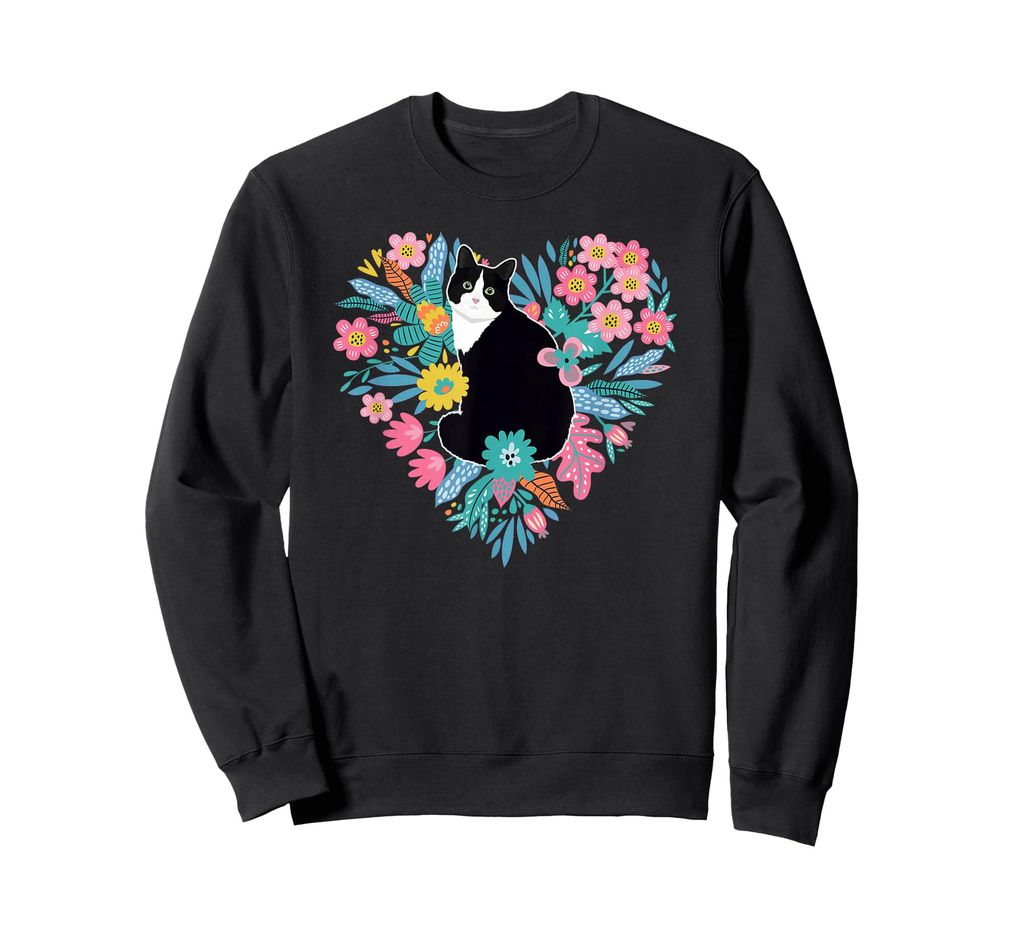 Tuxedo Cat Flowers Tuxedo Cat Owner Tuxedo Cat Lover T-Shirt