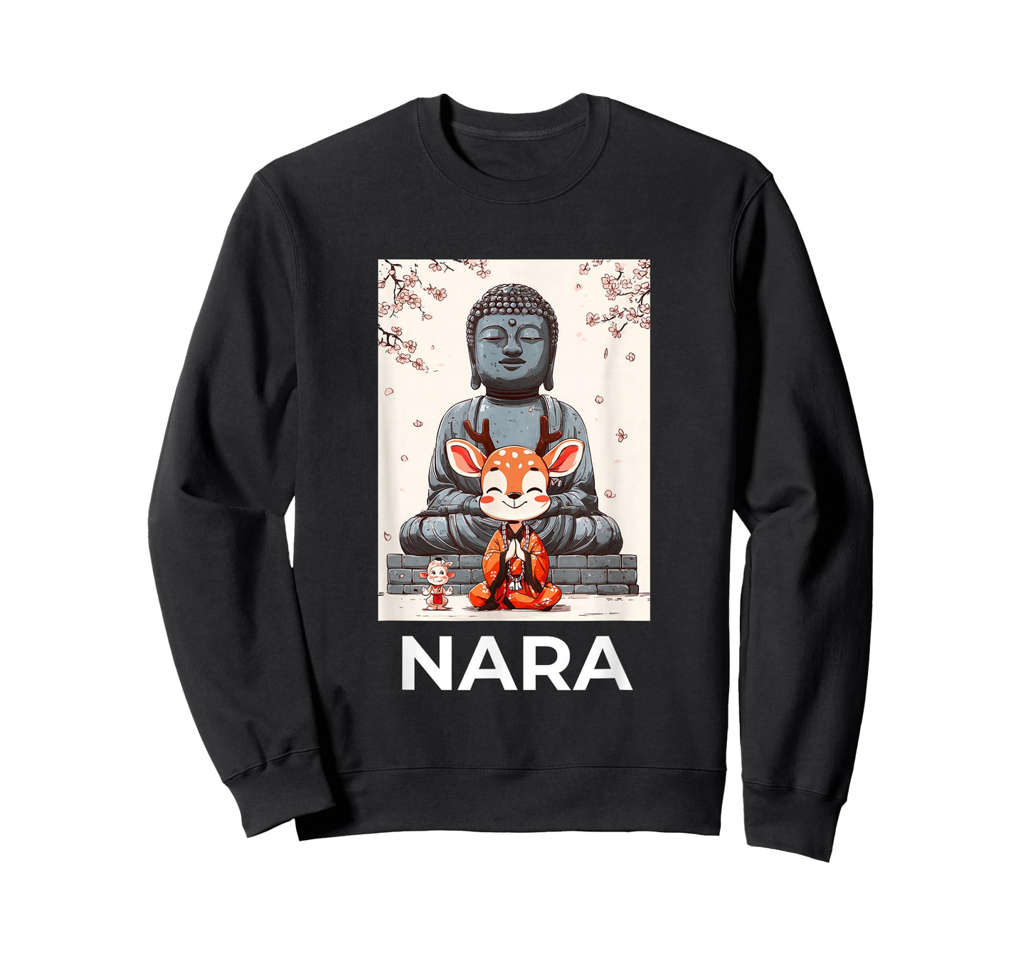 Cute Deer Meditating in Front of The Great Buddha in Nara T-Shirt