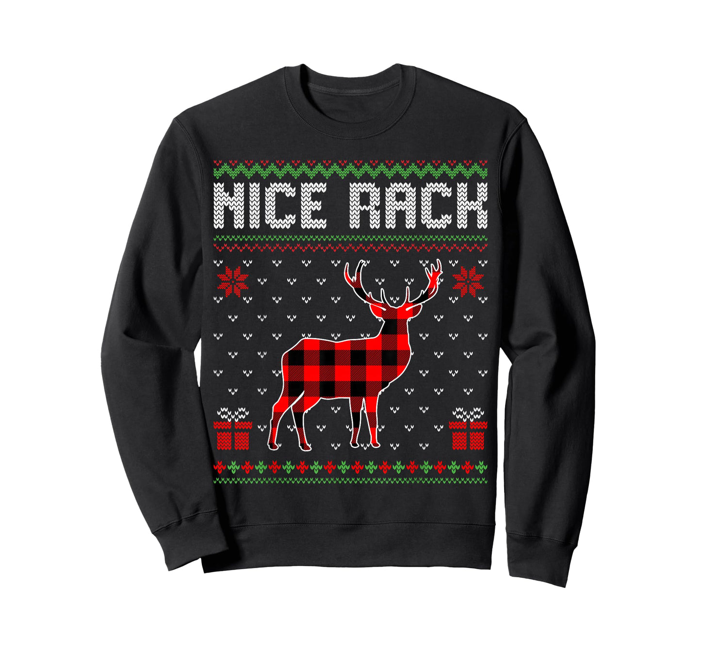Retro Nice Rack Ugly Christmas Sweater Couples Matching Xmas T-Shirt