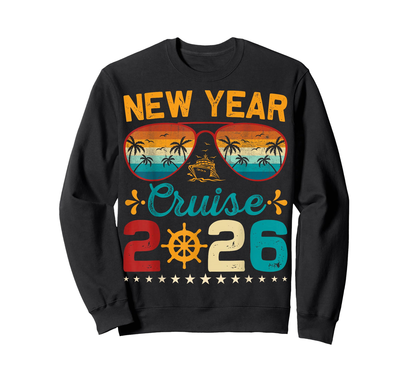 Vintage New Year Cruise 2026 Family Matching NYE Celebration T-Shirt