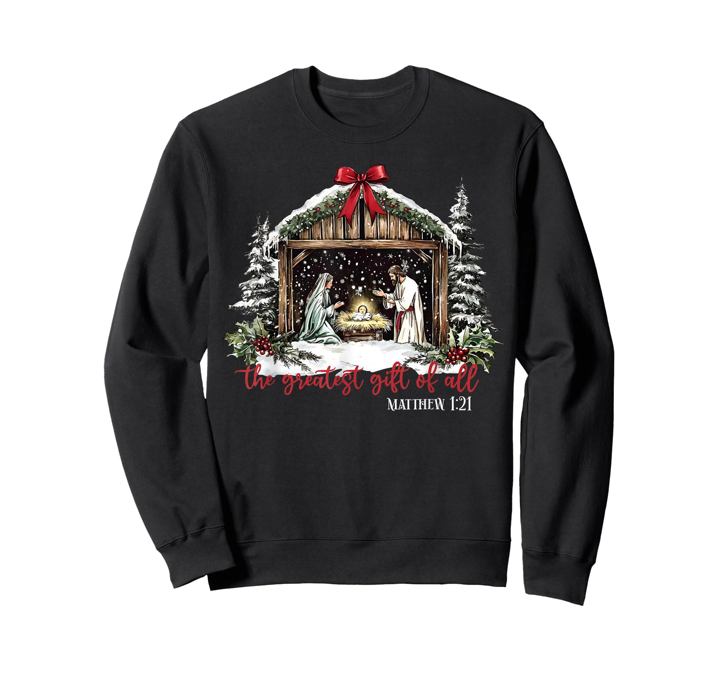 The Greatest Gift of All Jesus Baby Christian Xmas Christmas T-Shirt