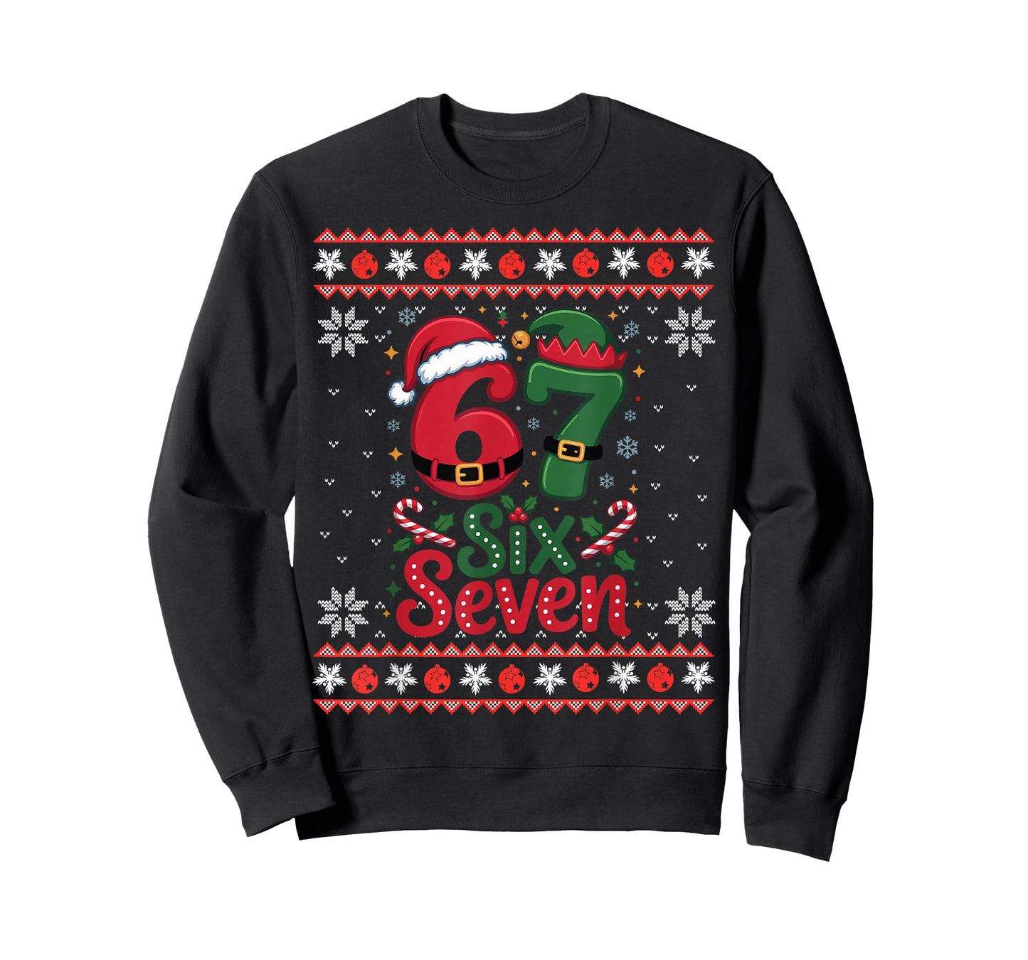 Six Seven Christmas 6 7 Ugly Christmas Sweater Boys Men Kids T-Shirt