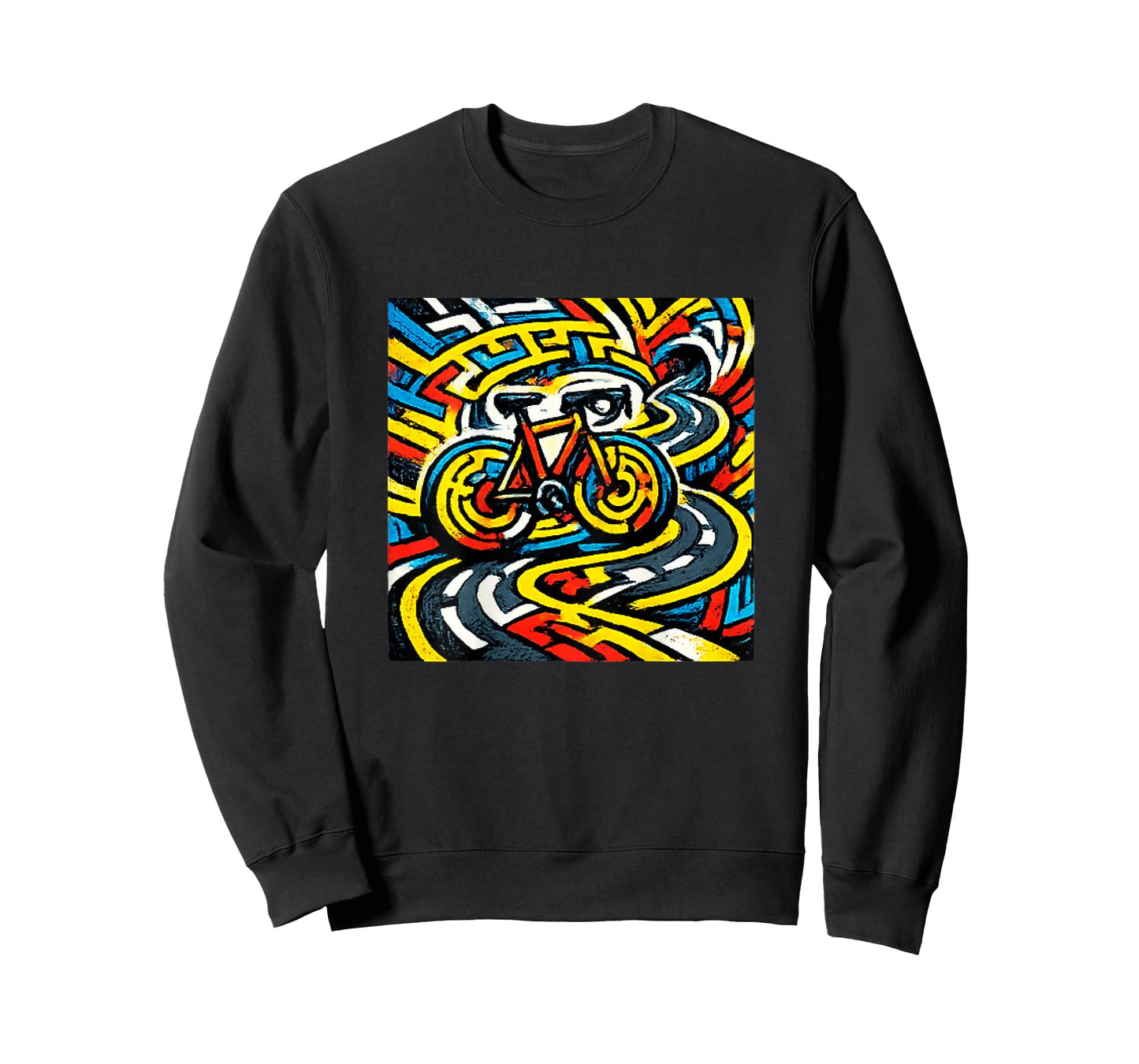 Cycling Psychedelic Maze Road Bike Art T-Shirt