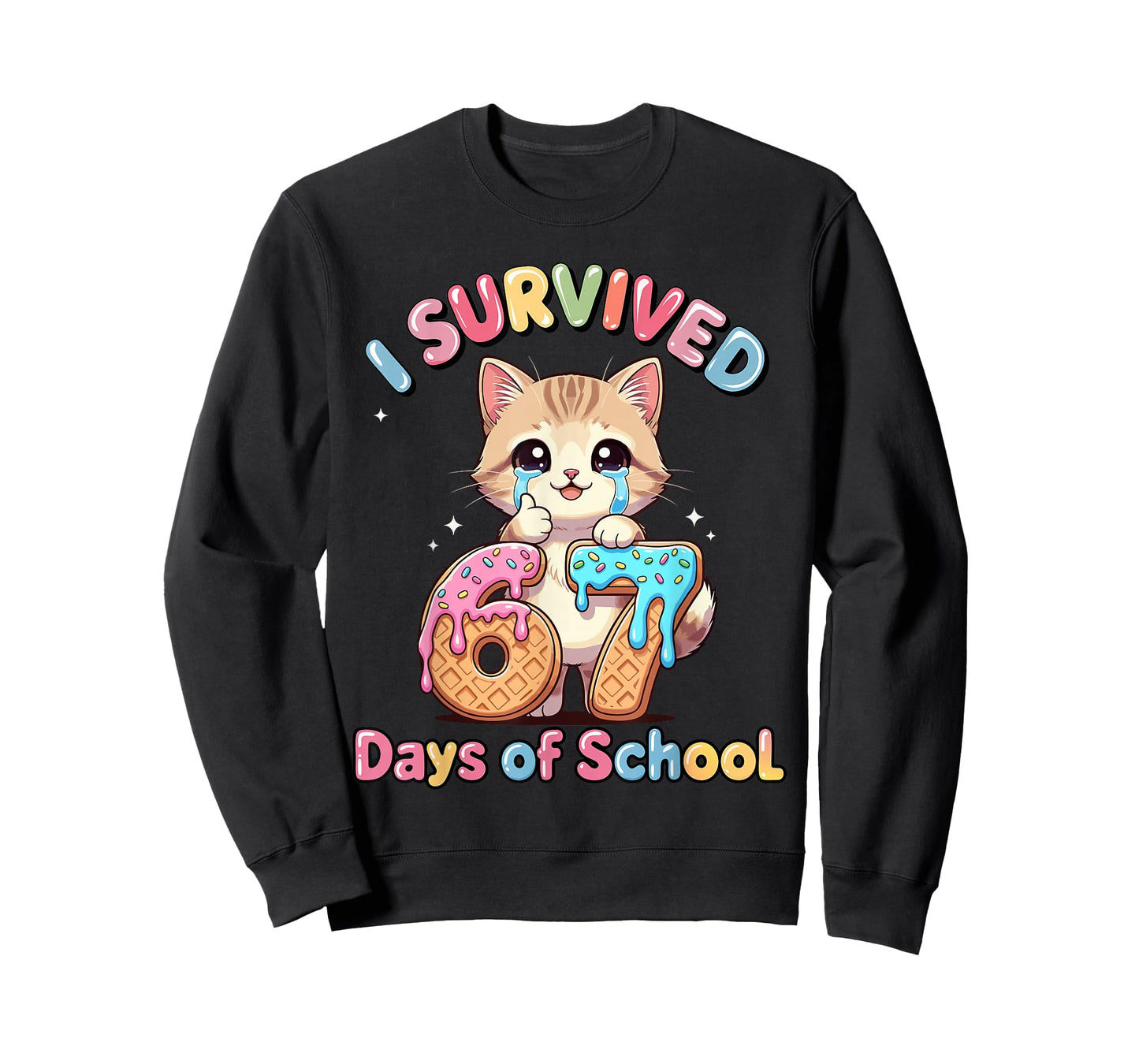 Cat Kitty Gen Alpha Students I Survived 67 Days of School T-Shirt