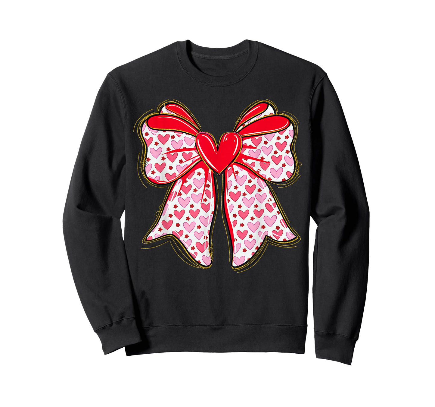 Valentine Hearts Coquette Bow Women Girls T-Shirt