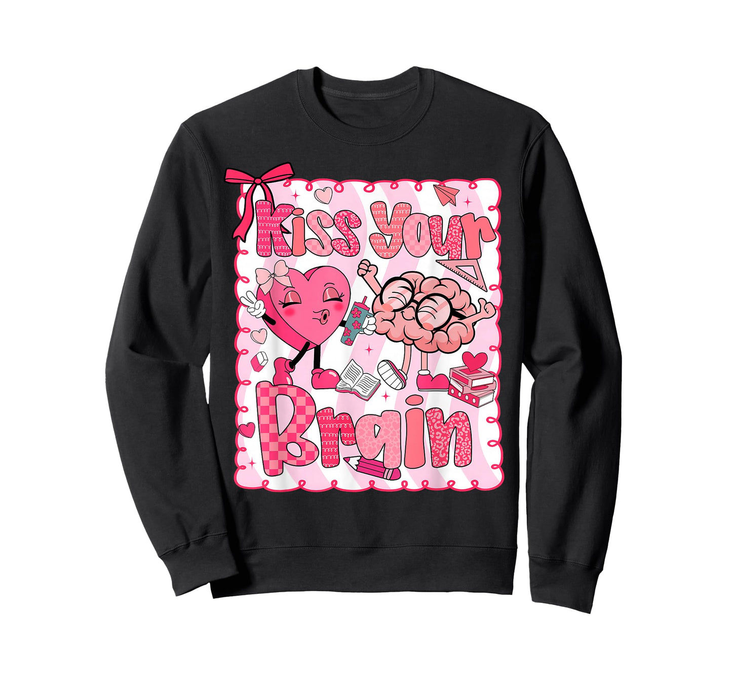 Kiss Your Brain Student Teacher Squad Valentine Boy Girl Kid T-Shirt