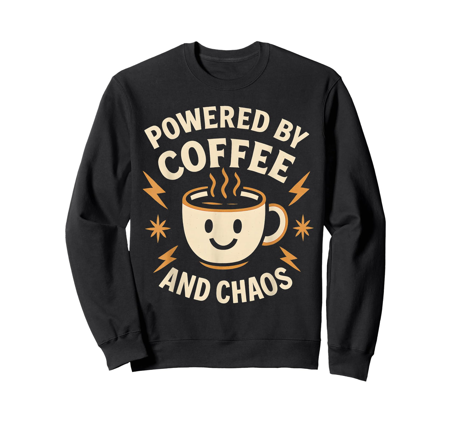 Powered by Coffee and Chaos Funny ADHD Caffeine Lover T-Shirt