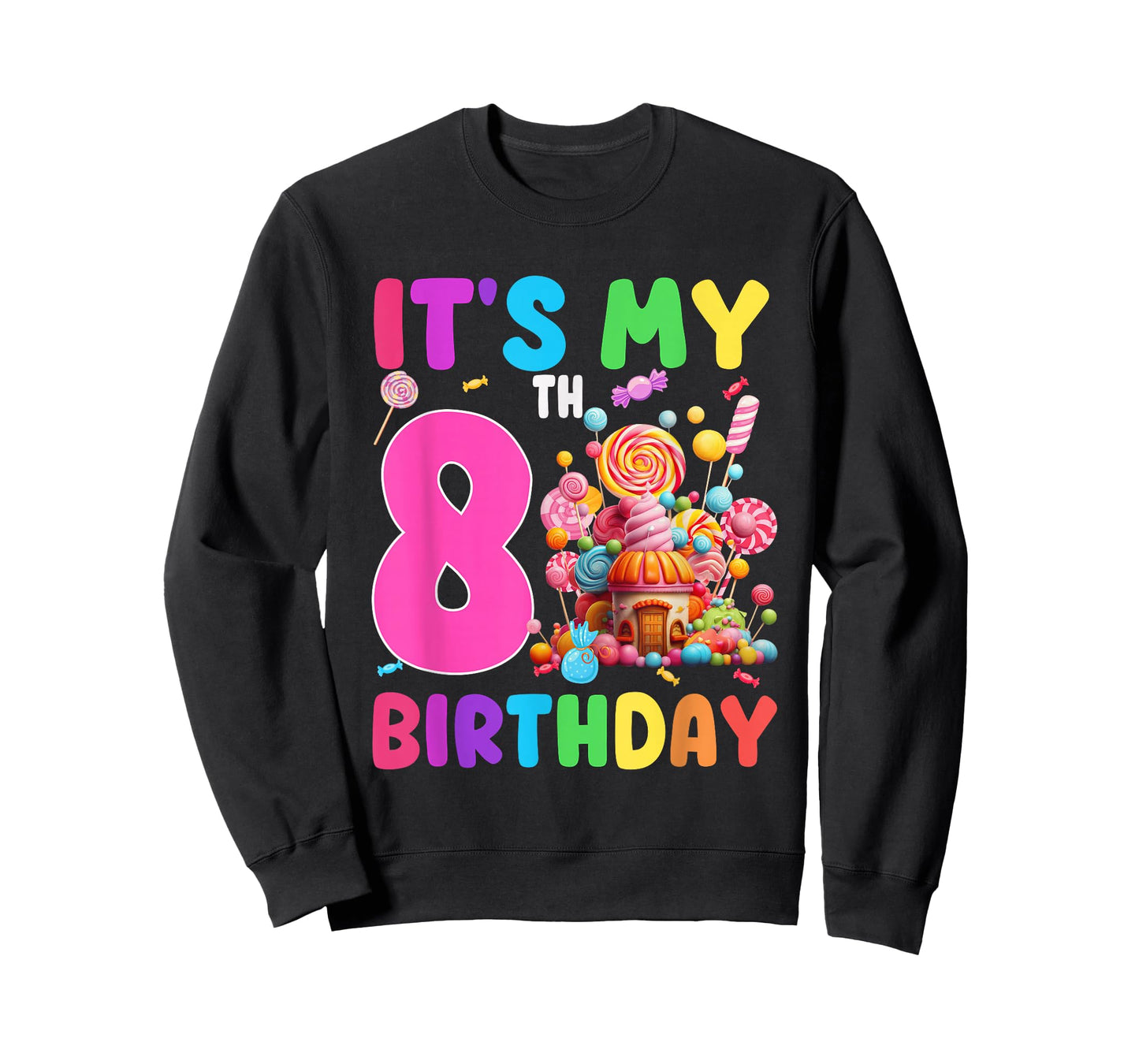 8 Year Old Girl Sweet Candy Theme It's My 8th Birthday T-Shirt