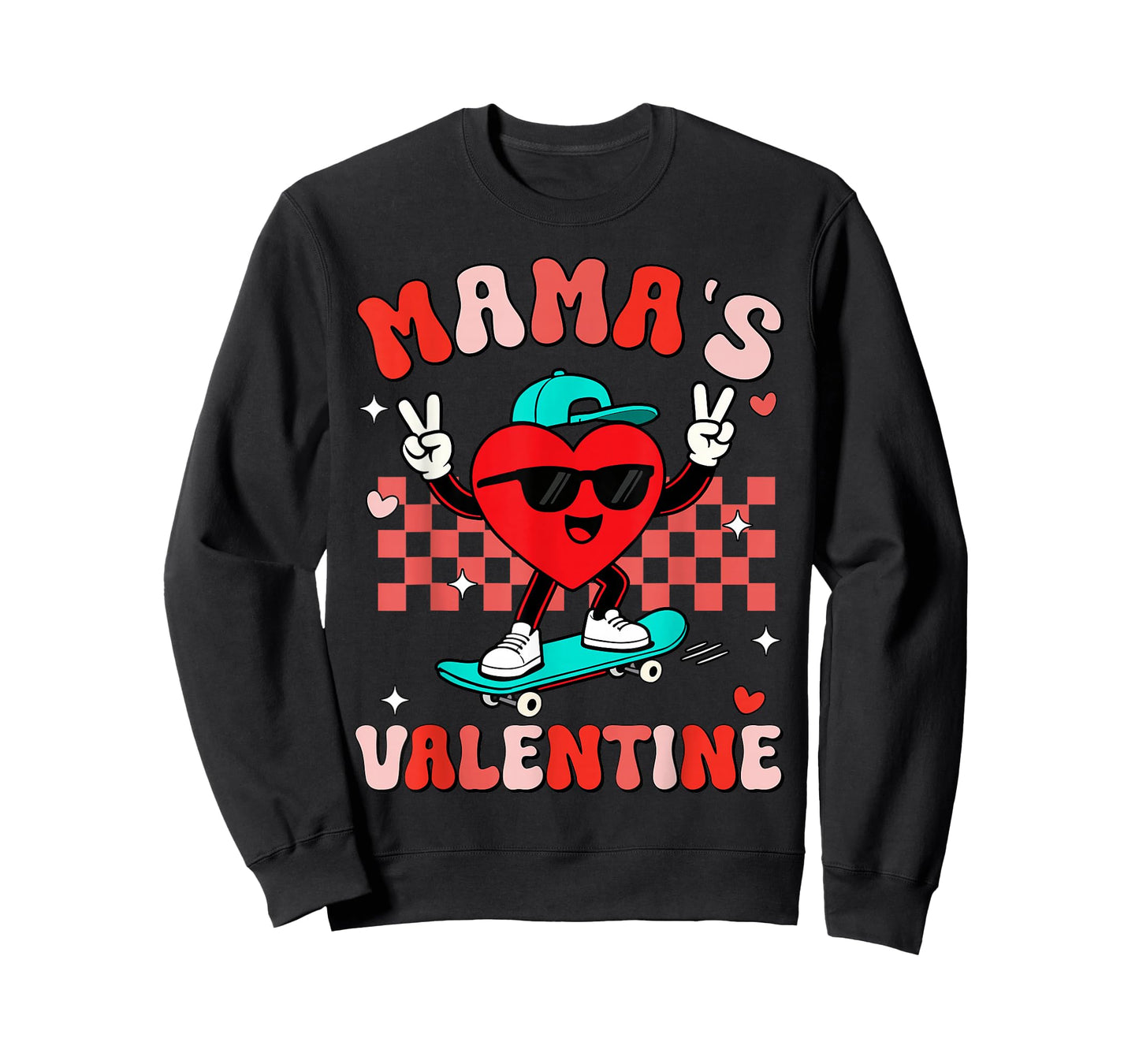 Groovy Heart Mama's Valentine Mom for Boys Girls Kid Toddler T-Shirt