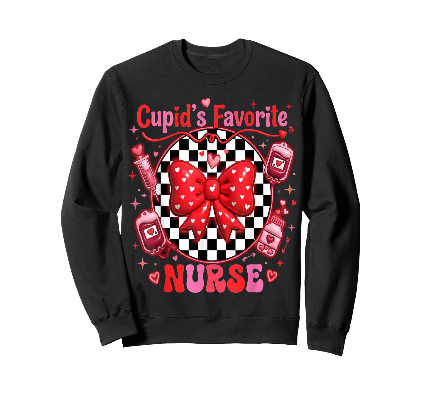 Cute Cupid’s Favorite Nurse Valentine Nursing Hearts Nurses T-Shirt