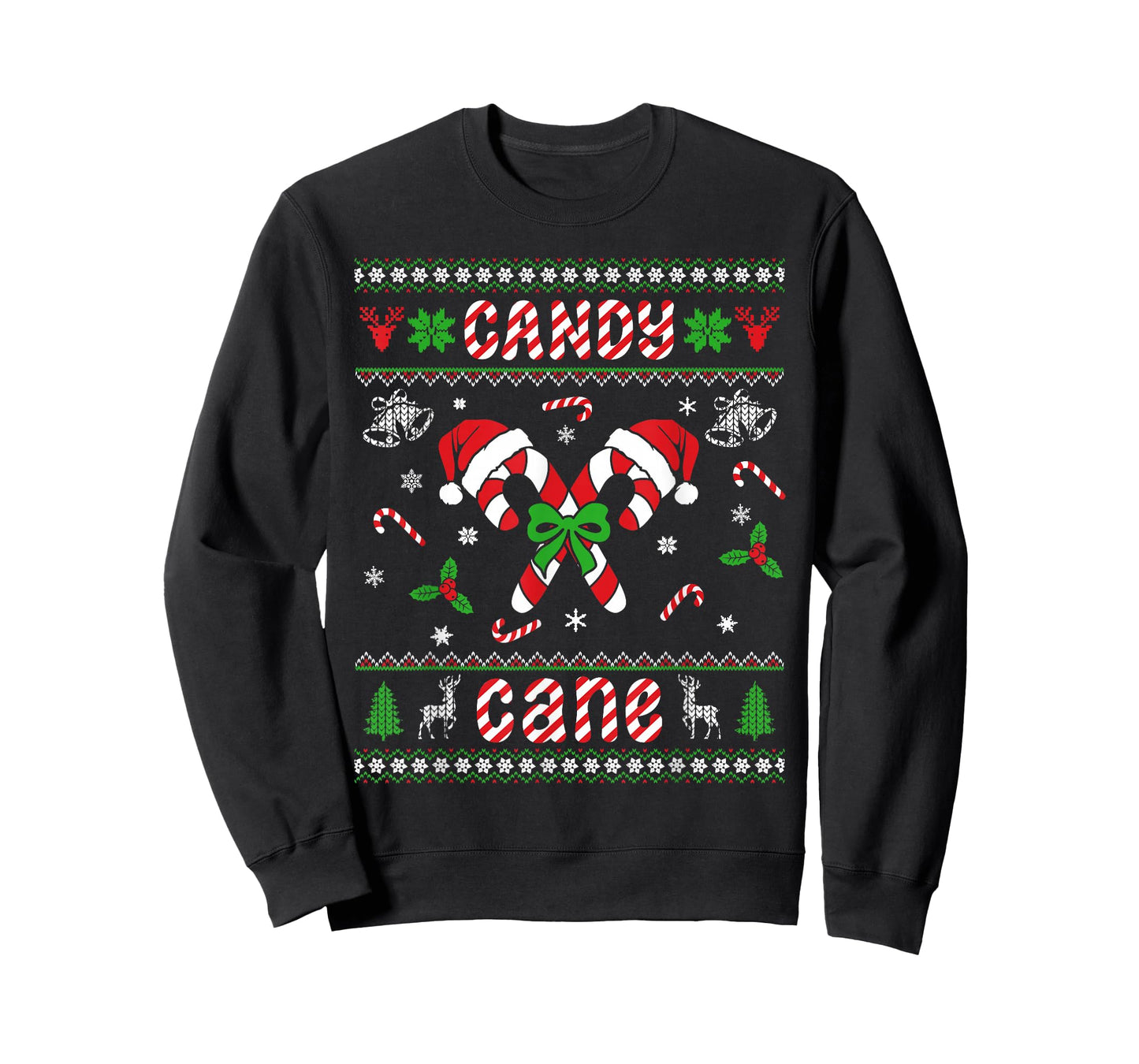 Ugly Christmas Sweaters Candy Cane Love Boys Girls Men Women T-Shirt