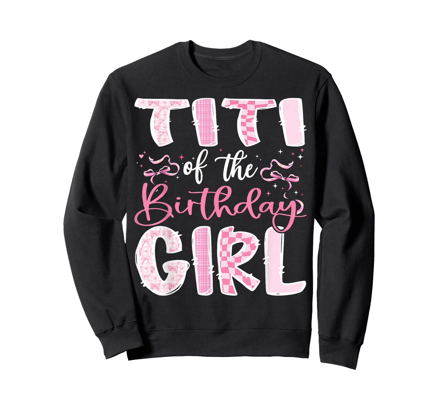 Titi of The Birthday Girl Pink Coquette Bow Family T-Shirt