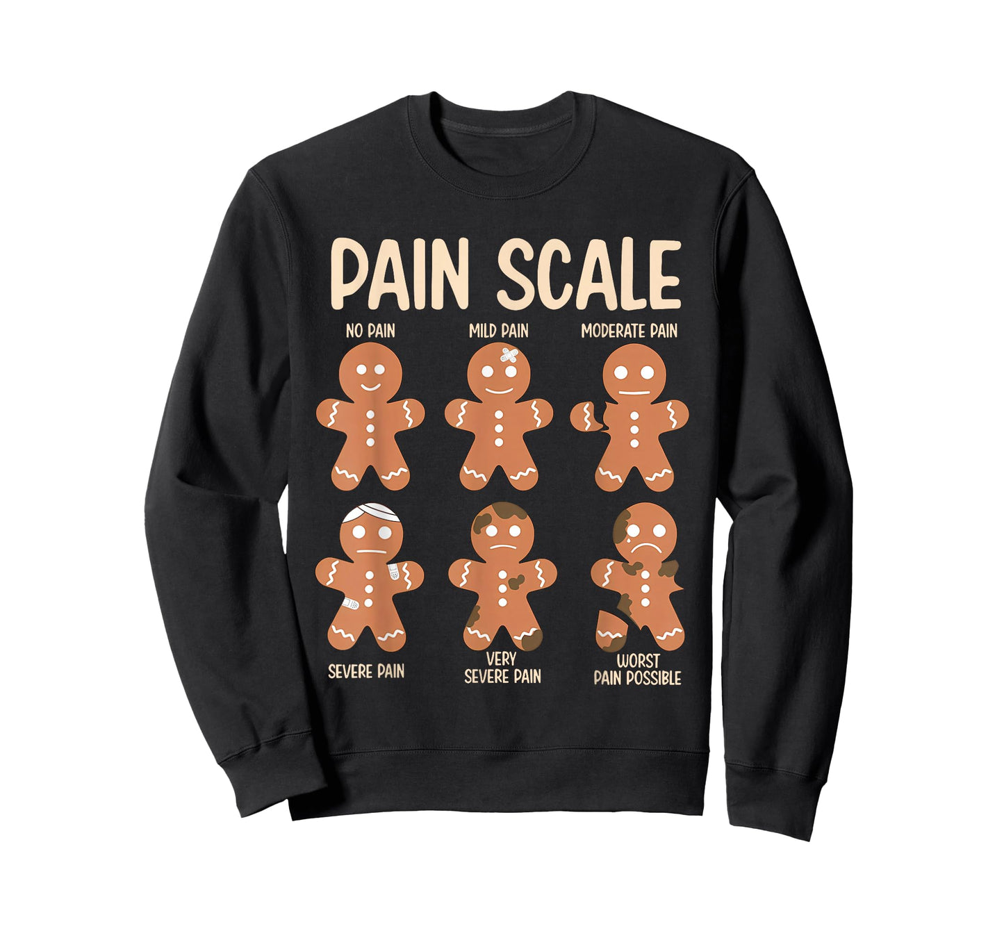 Pain Scale Funny Gingerbread Man Christmas Nurse Holiday T-Shirt