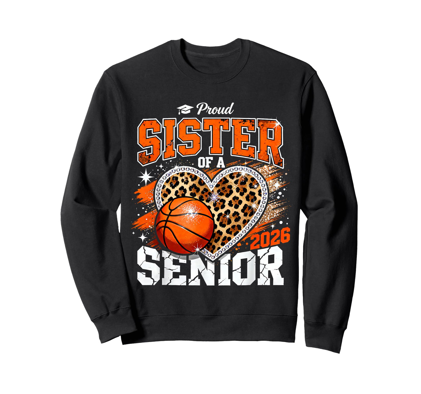 Proud Sister of A Senior 2026 Basketball Leopard Graduation T-Shirt