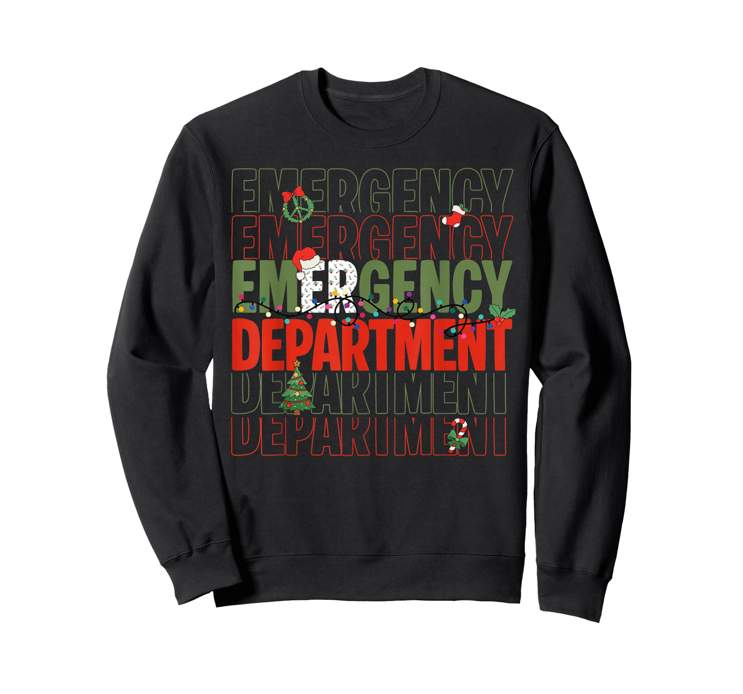 Retro Emergency Department Christmas Santa ER Crew Nurse T-Shirt