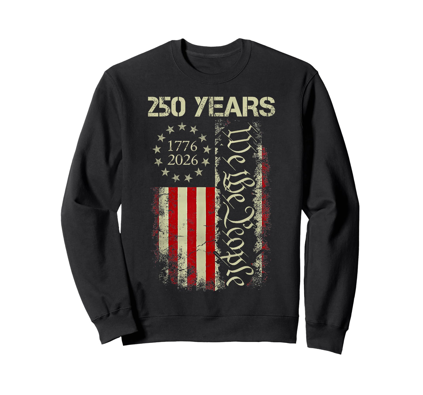 250 Years 1776-2026 250th Birthday USA Flag Patriotic Men T-Shirt