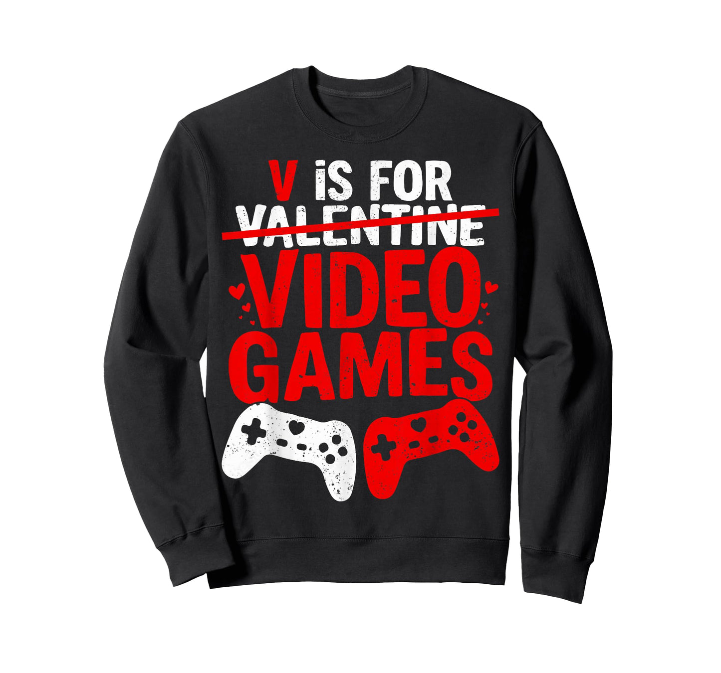 V is for Video Games Funny Valentines Gamer Boy Men Kids T-Shirt