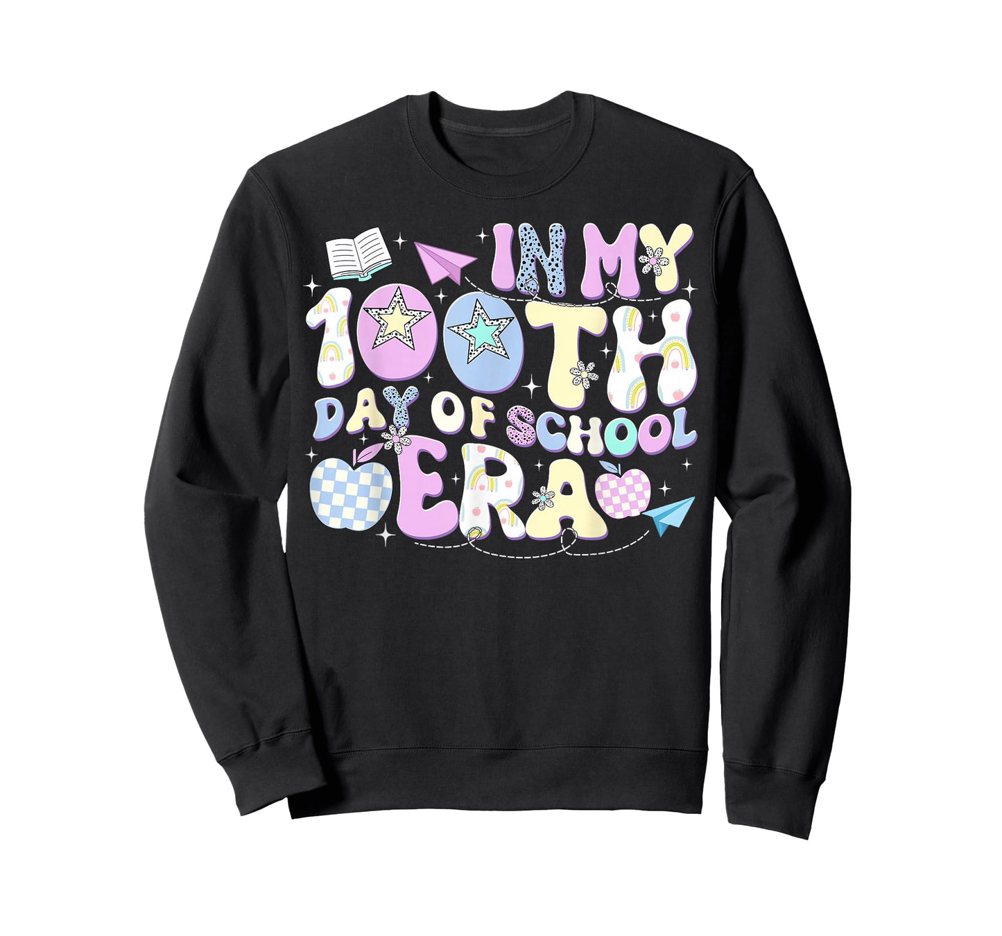 Groovy 100 Days of School in My Era 100th Day Apple T-Shirt