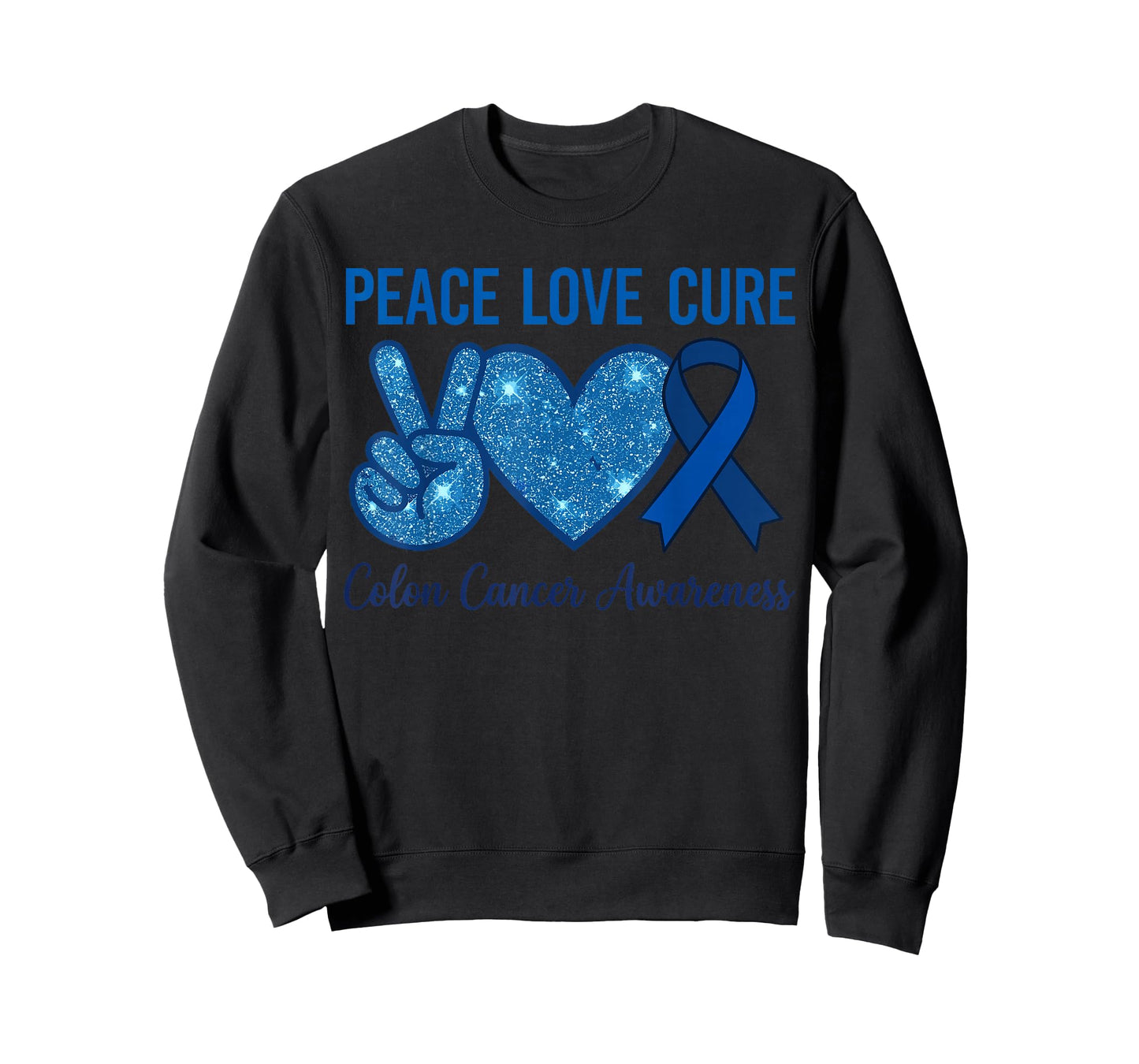 Peace Love Cure Colorectal Colon Cancer Awareness Support T-Shirt