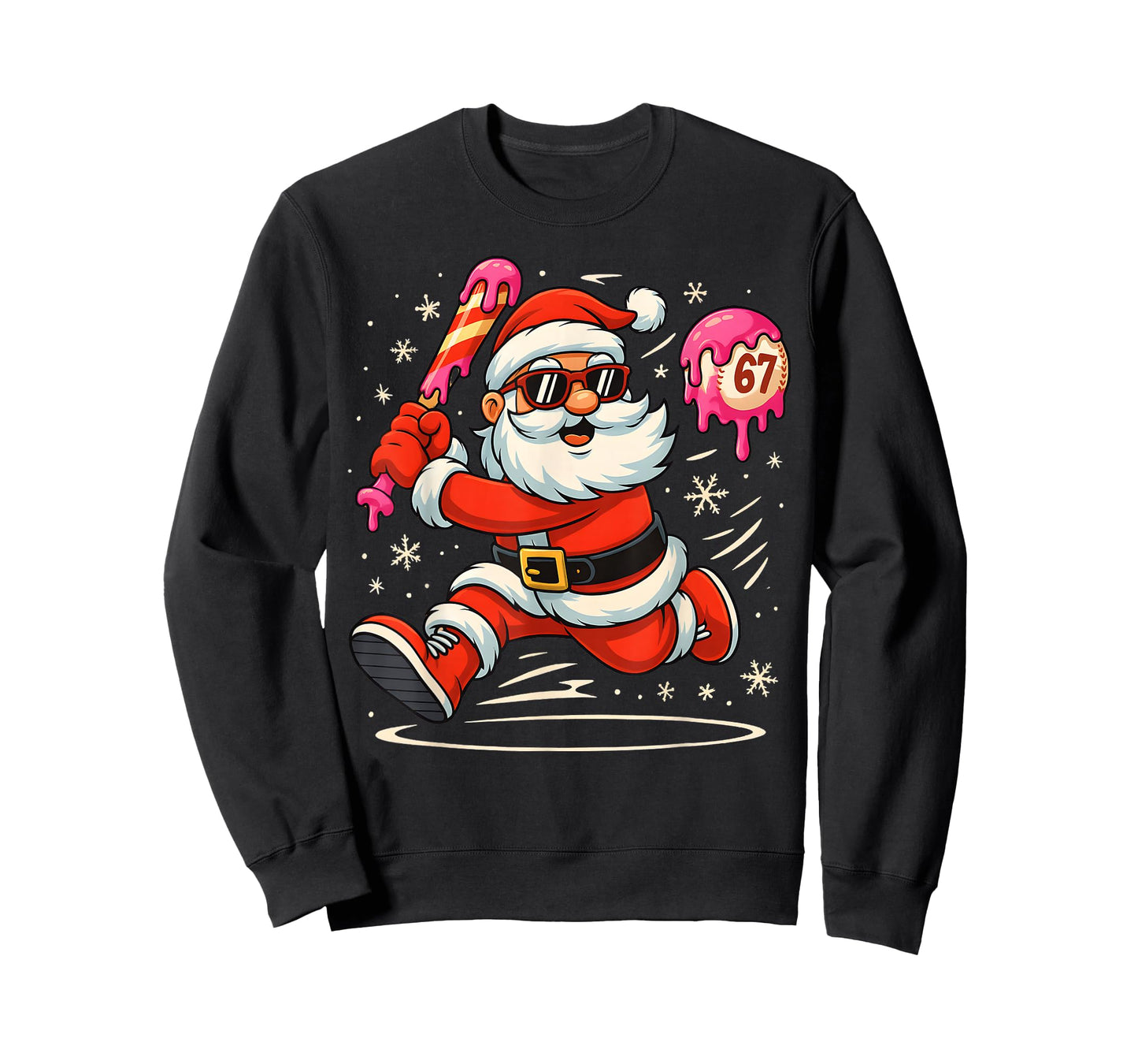 Baseball Santa 67 Baseball Christmas Pajamas Xmas Men Boy 67 T-Shirt