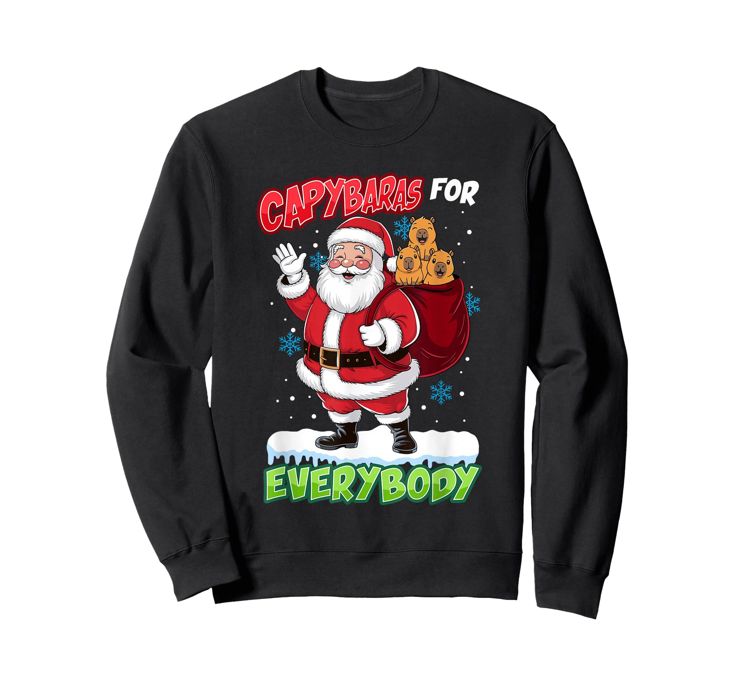 Ugly Christmas Men Kinds Women Funny Capybara T-Shirt