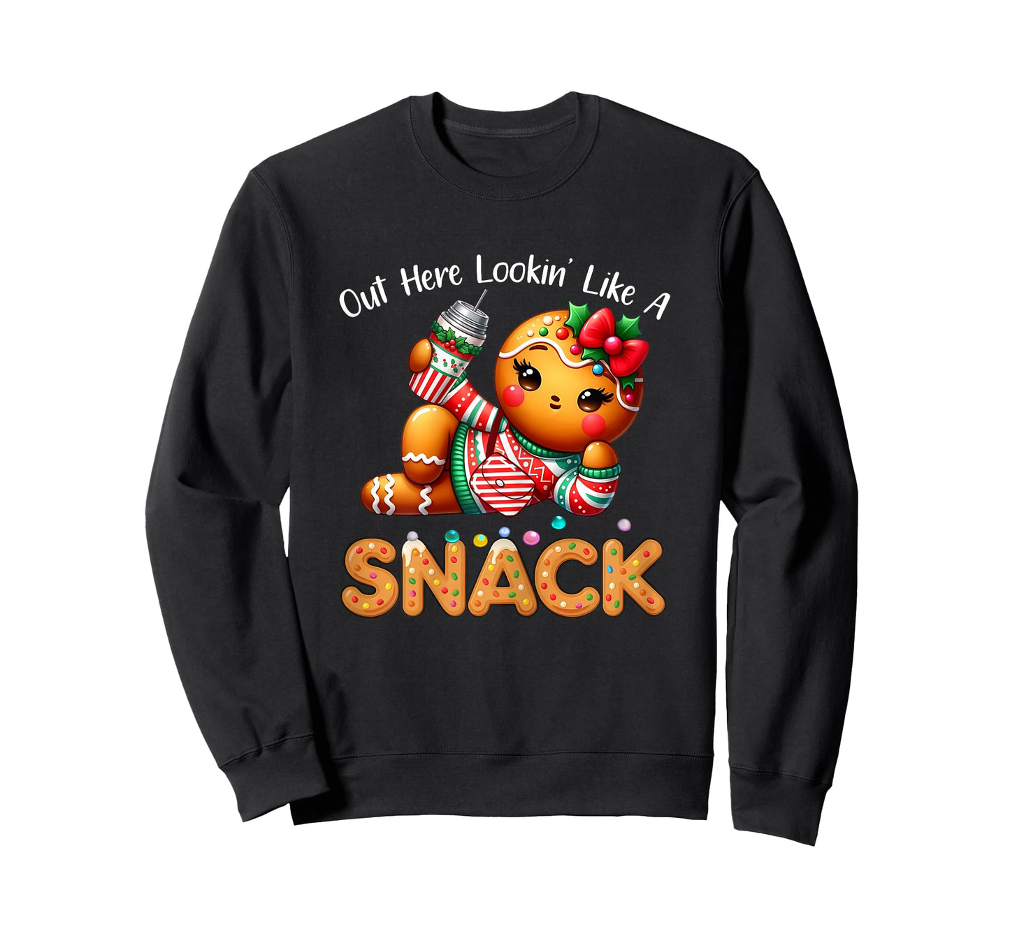 Out Here Looking Like A Snack Funny Boujee Xmas Gingerbread T-Shirt