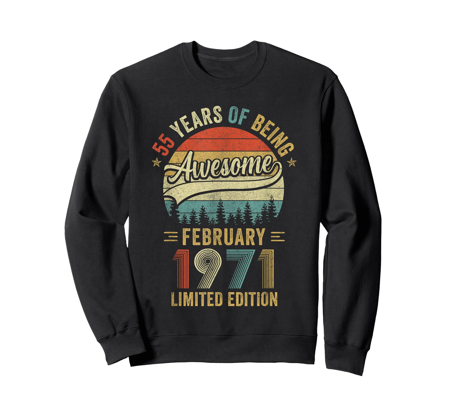 Vintage February 1971 Old 55Th Birthday Men Women T-Shirt