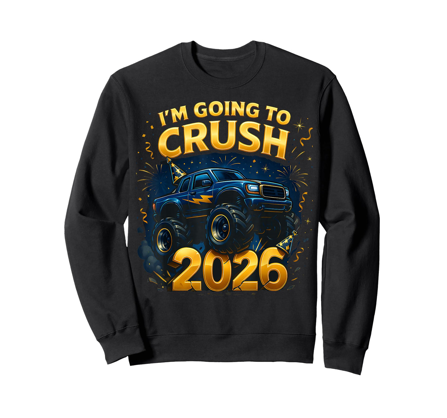 New Years Eve 2026 Monster Truck Boys Toddler Kids NYE Party T-Shirt