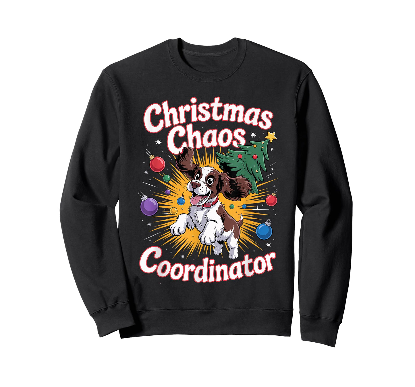 Christmas Chaos Coordinator Puppy English Springer Spaniel T-Shirt