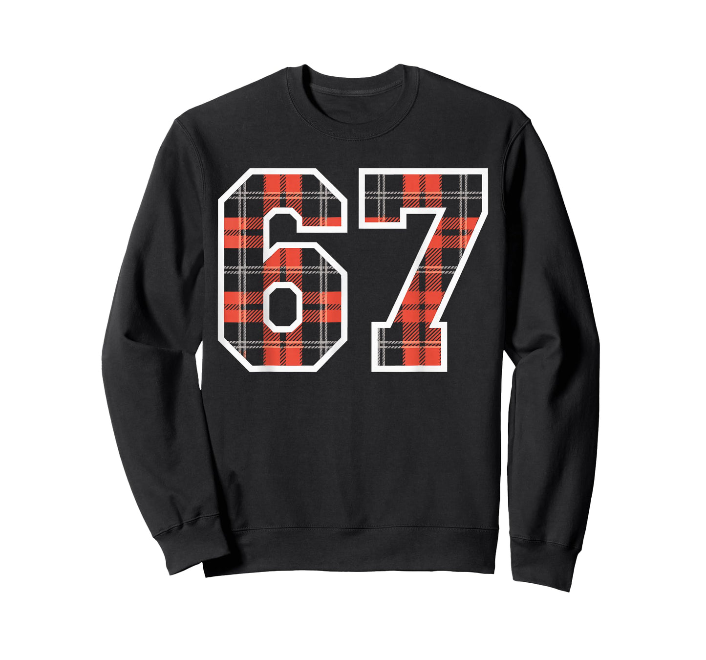 67 Plaid Funny Six Seven Meme Holiday Gen Alpha Slang Teens T-Shirt
