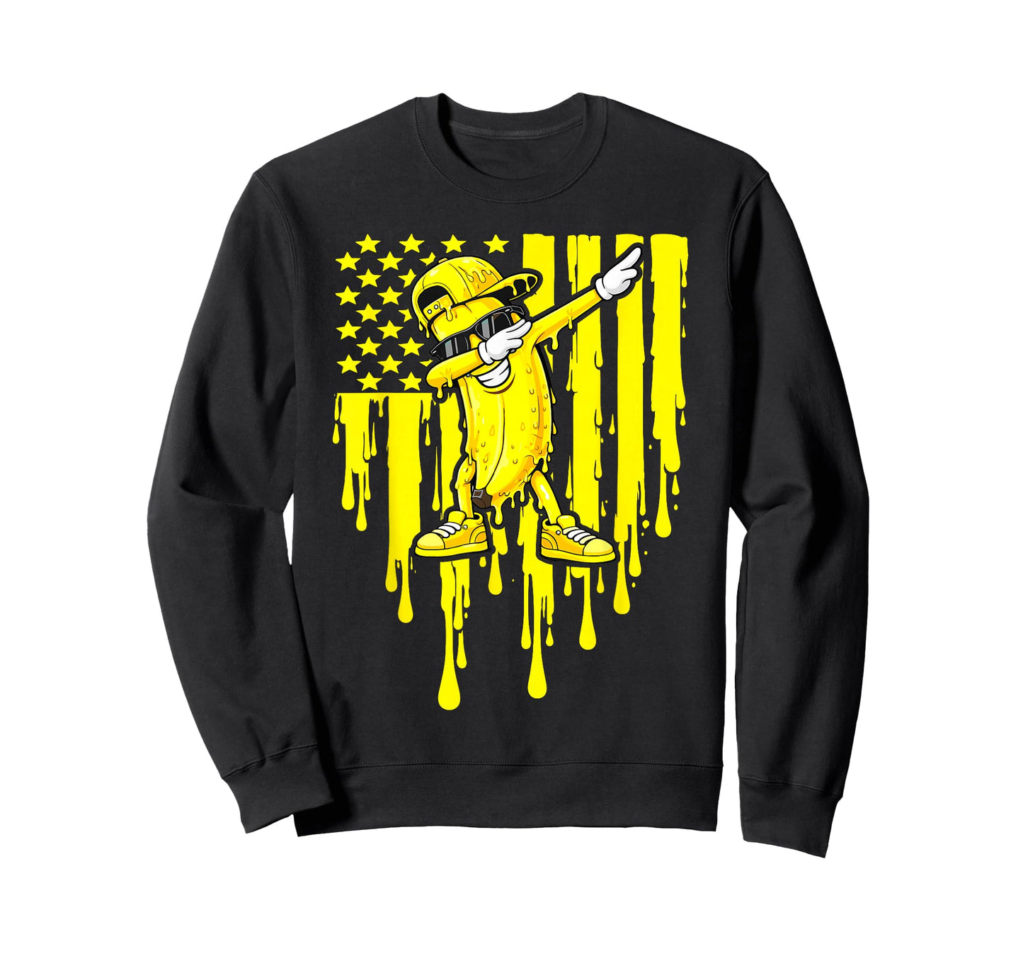 Funny Banana Dab Flag Drip Kids Youth Boys Girls T-Shirt