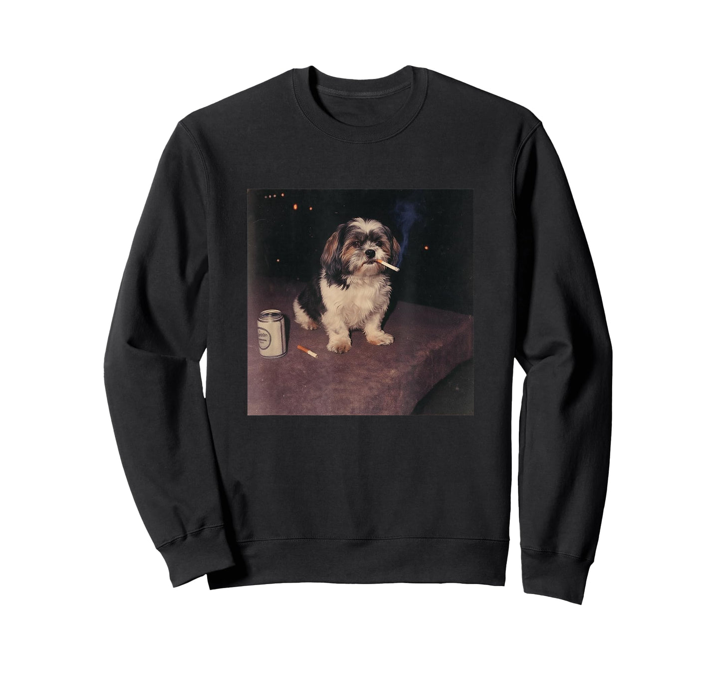Funny Smoking Shih Tzu Dog Cigarette Beer Gen Z T-Shirt