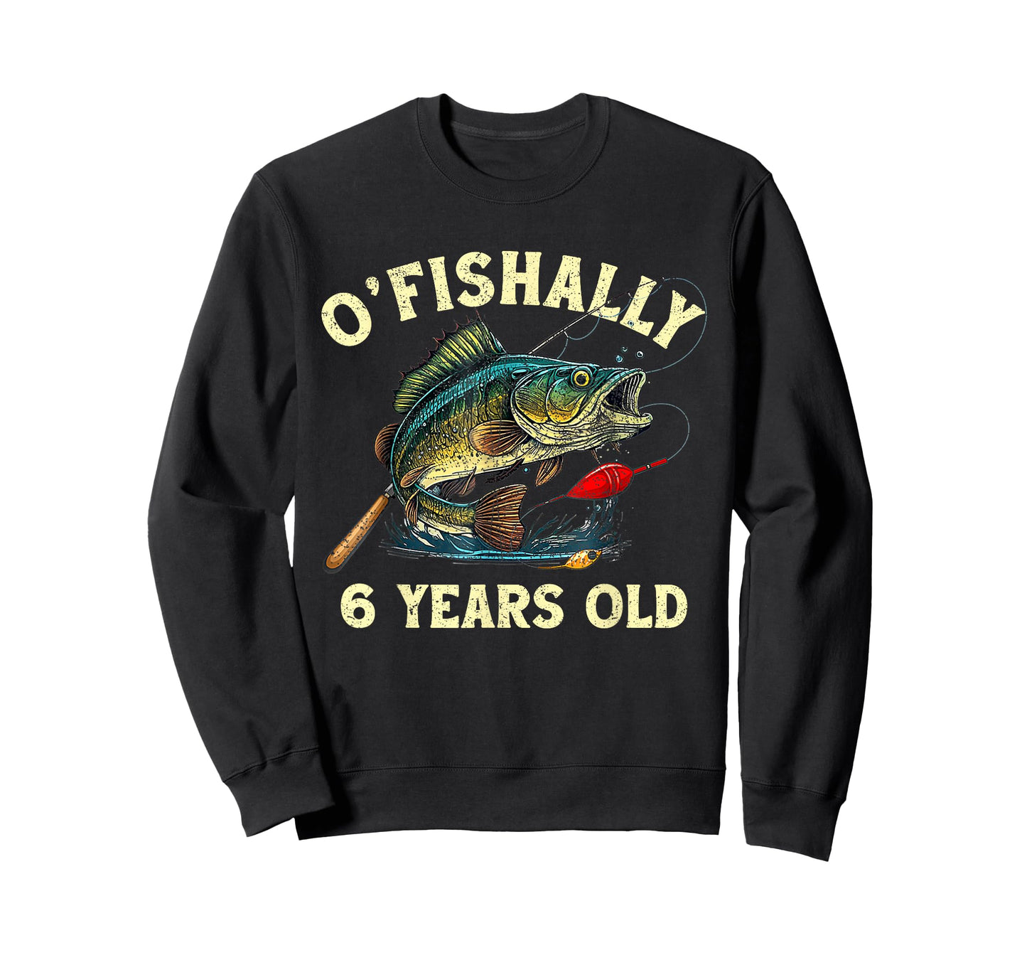 Vintage O'Fishally 6 Years Old Fishing 6th Birthday Boy T-Shirt