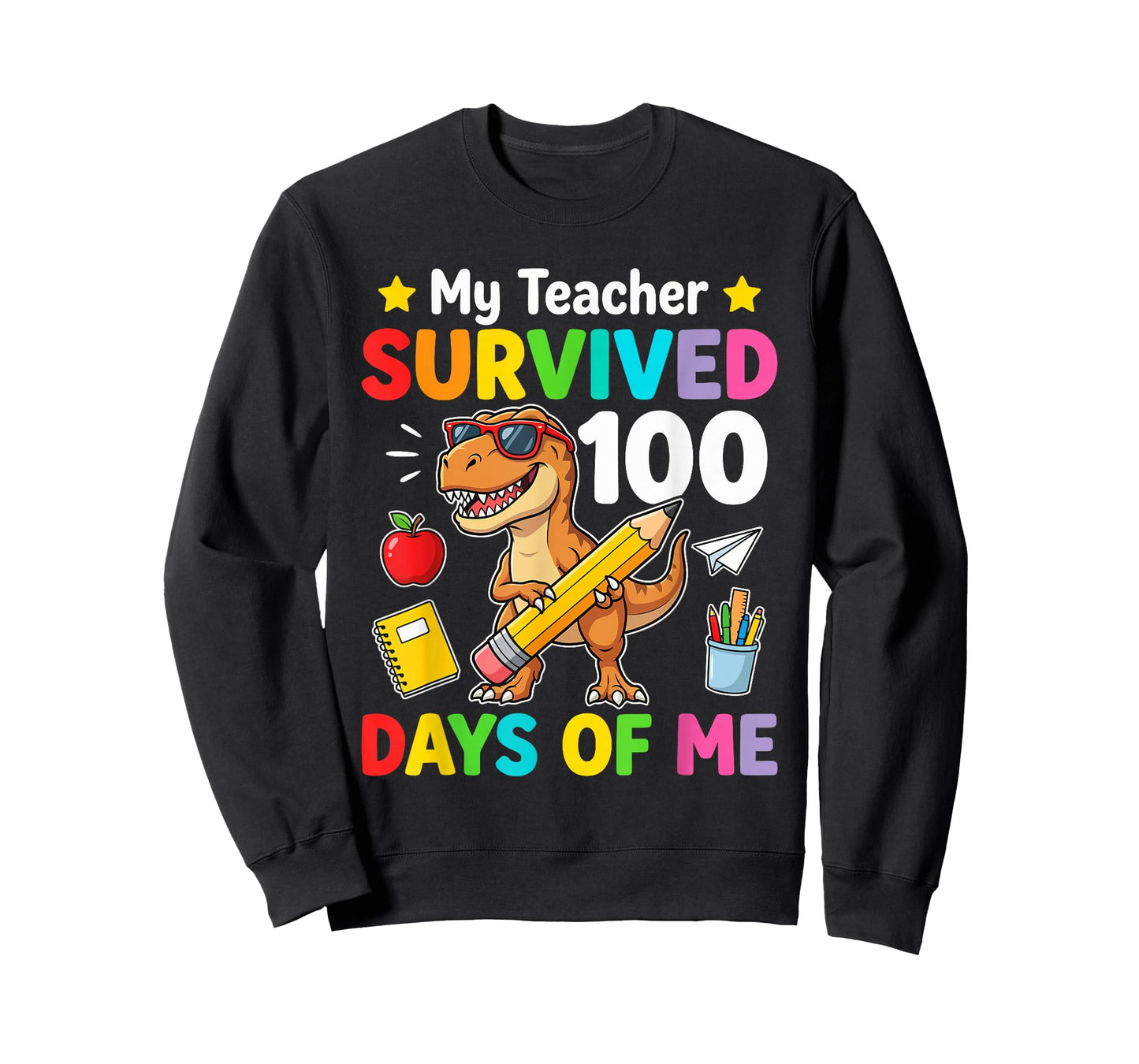 Cool 100 Days Students Boys 100 Days of School Kids Dinosaur T-Shirt