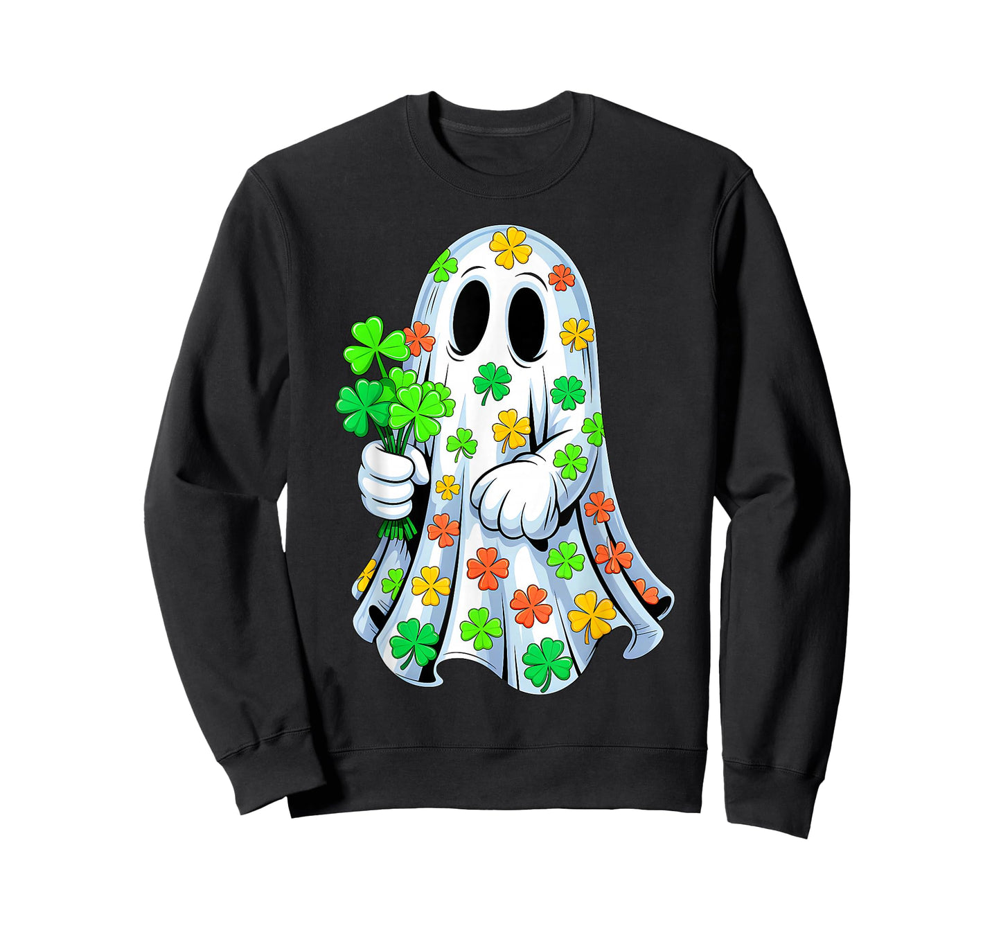 Rainbow Boo Shamrock Ghost St Patrick's Day Spooky Season T-Shirt