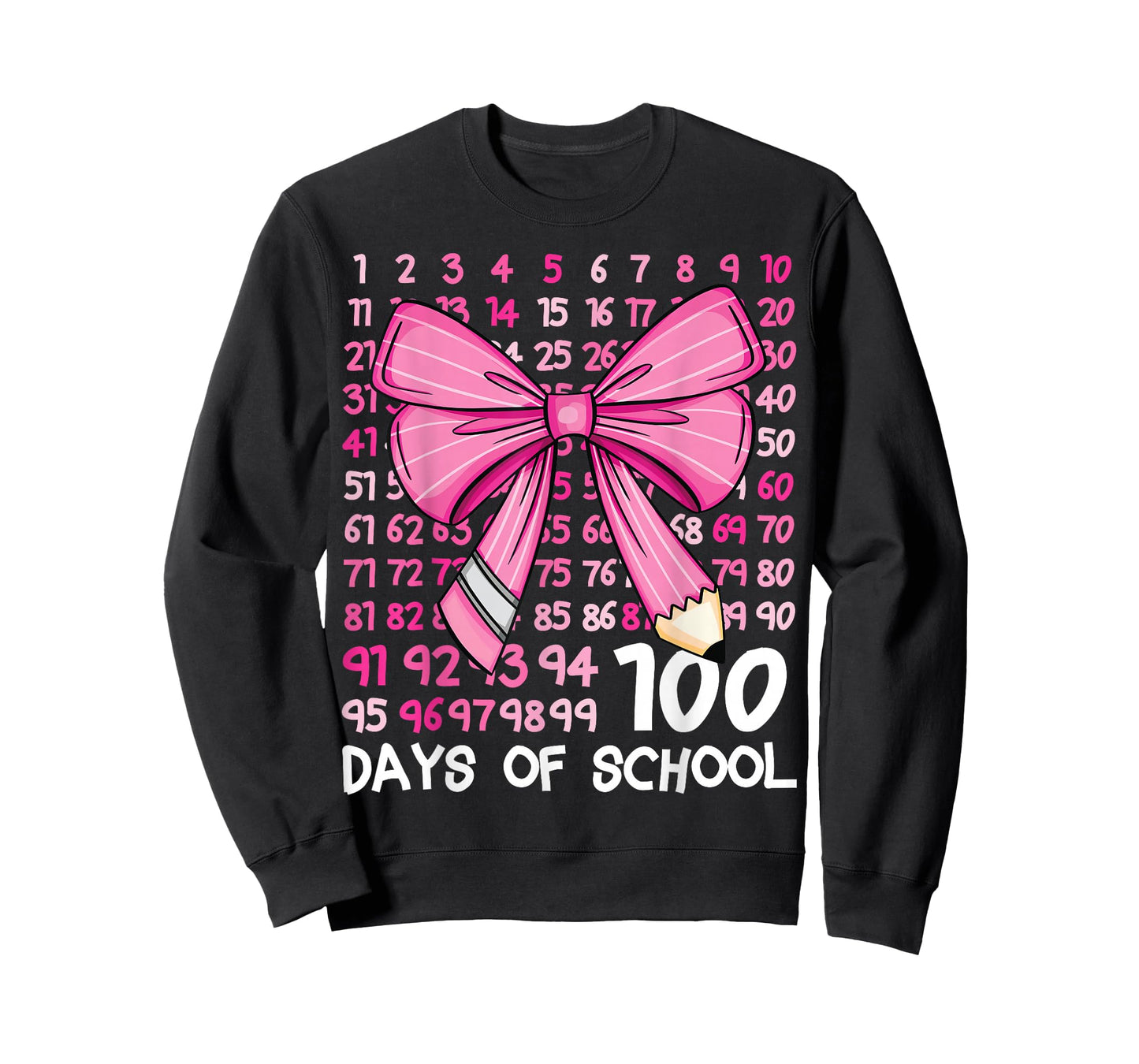 100 Days of School Coquette Bow Numbers 100th Day of School T-Shirt