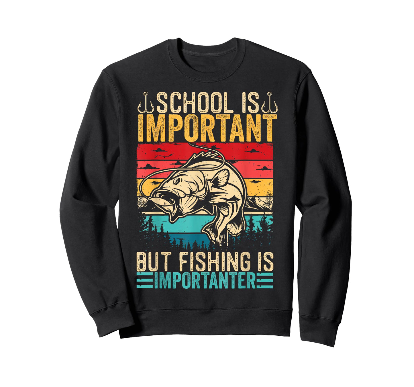 School is Important But Fishing is Importanter Fish Bass Men T-Shirt