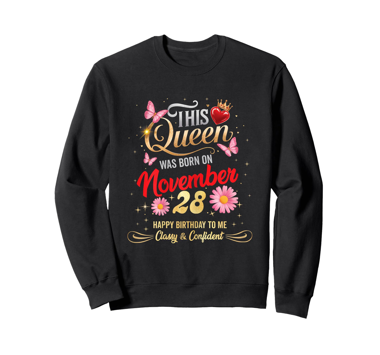 This Queen was Born on November 28 November 28th Birthday T-Shirt