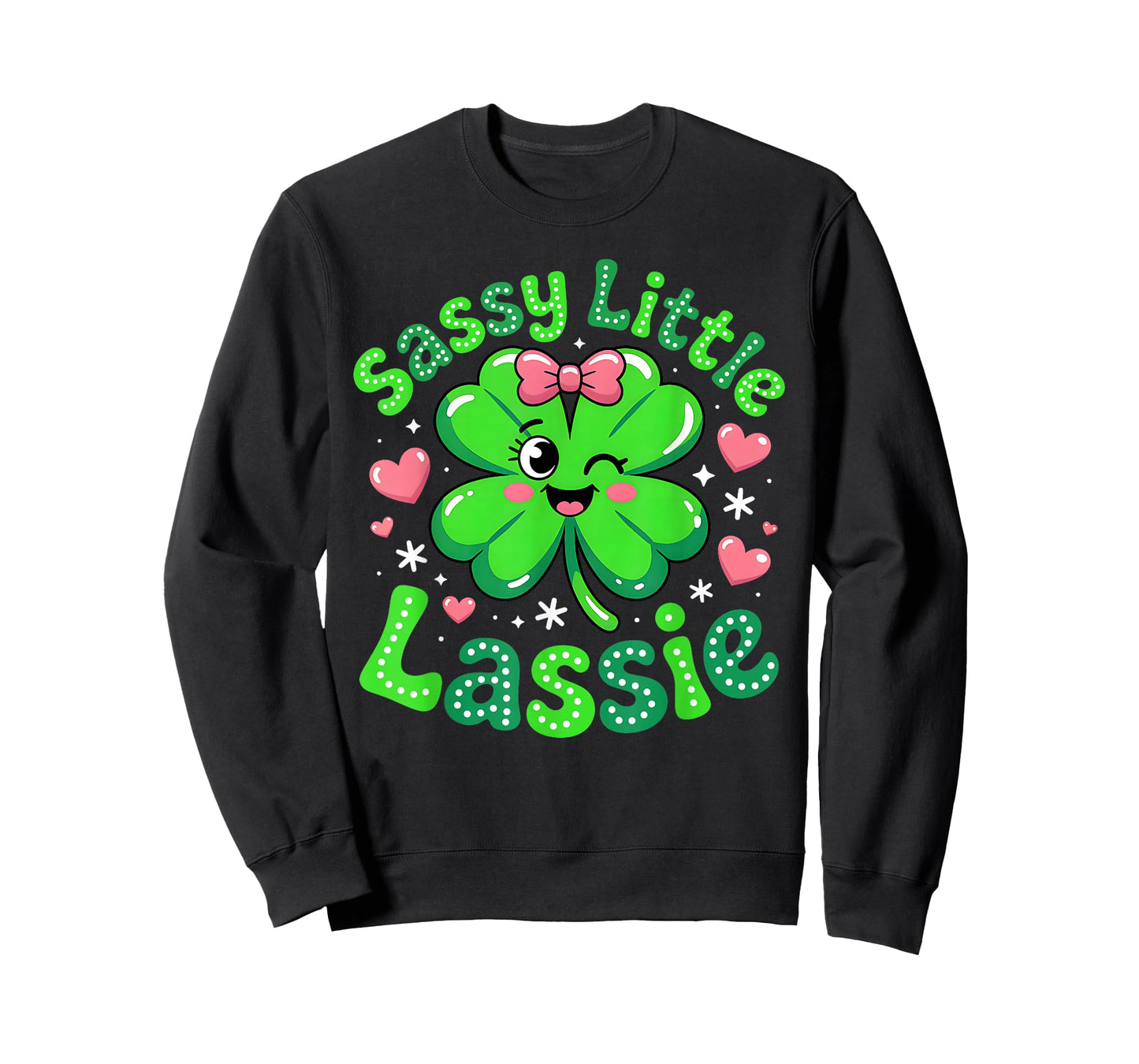 Groovy Happy St Patricks Day Sassy Little Lassie Kids Girls T-Shirt