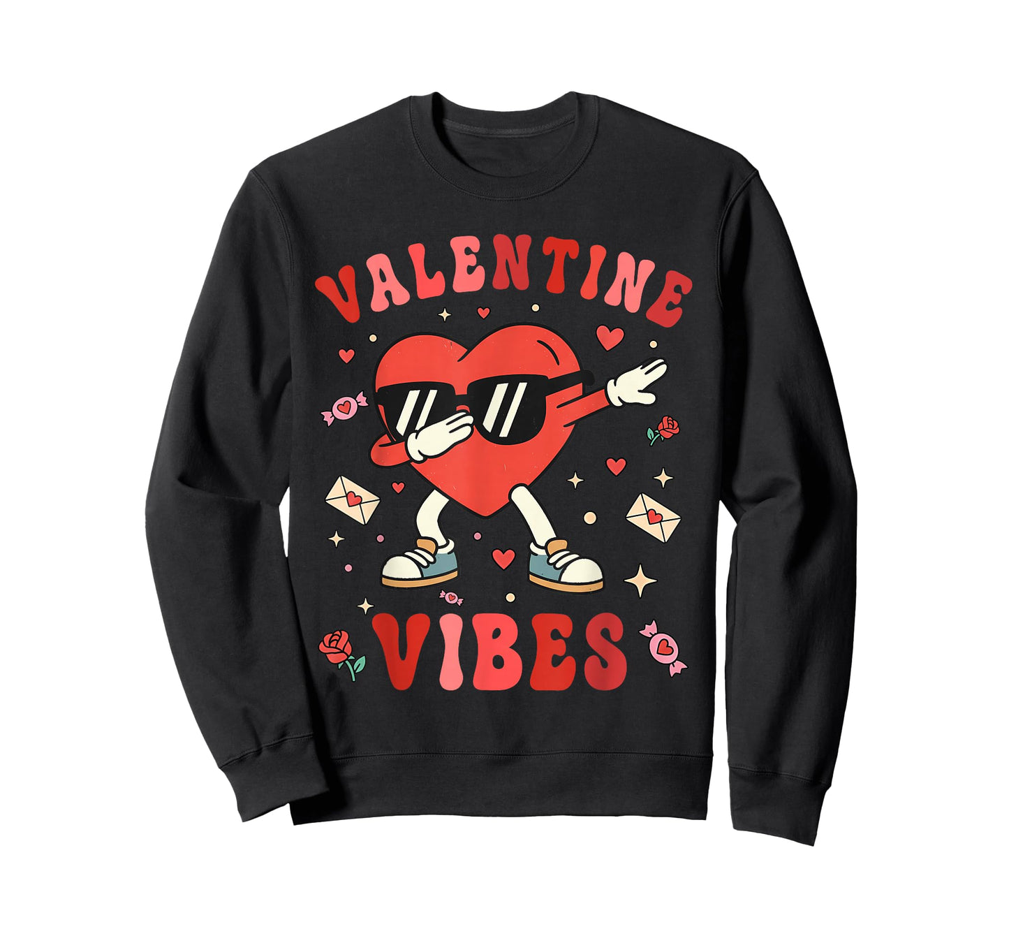 Funny Valentines Tee Dabbing Heart Teen Boys Kids Girls Men T-Shirt
