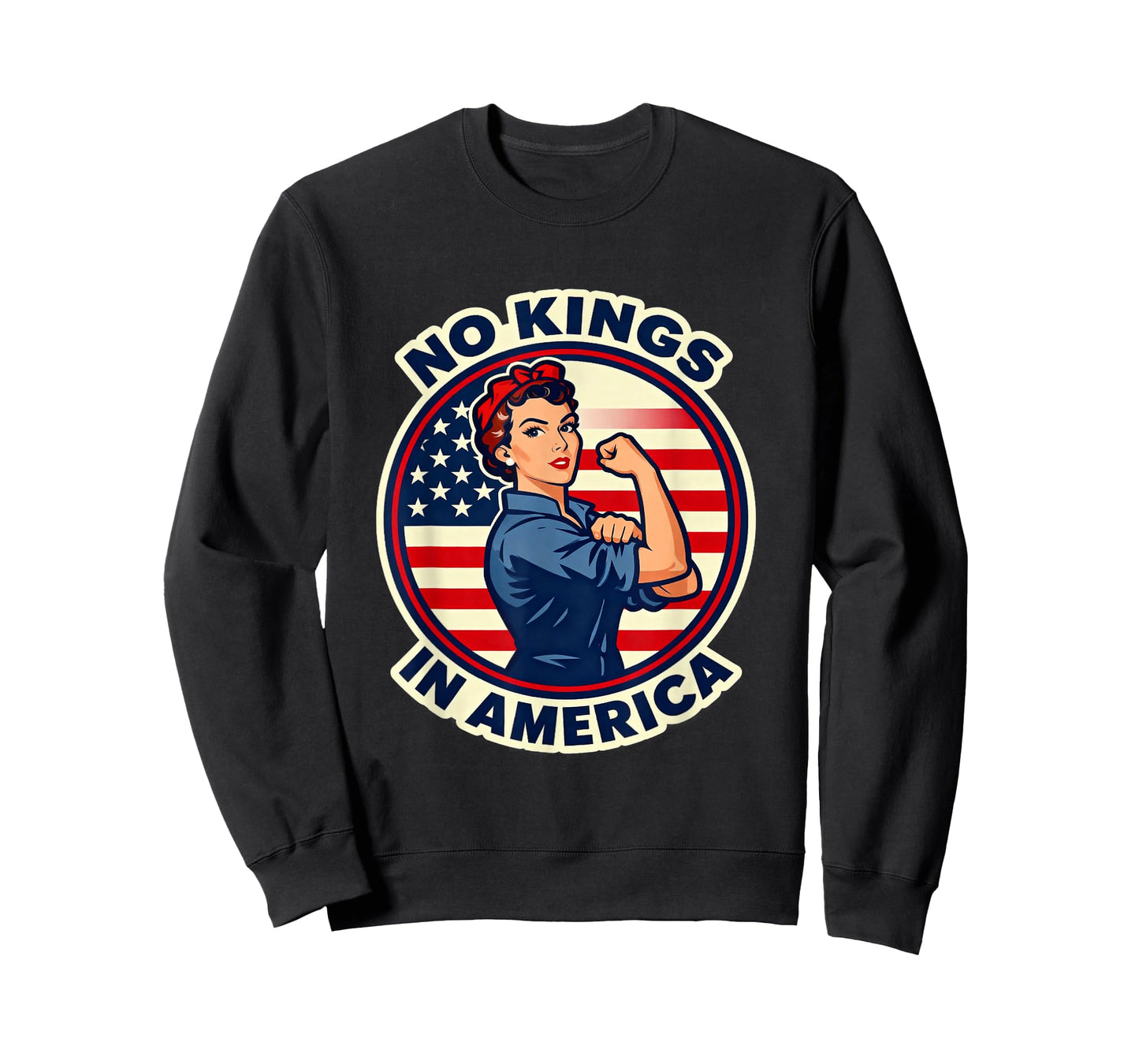No Kings in America Vintage USA Flag T-Shirt