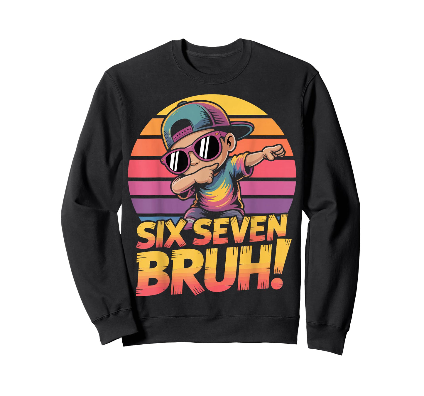 67 Meme Dabbing Six Seven 6 7 Bruh Funny Number Design Kids T-Shirt