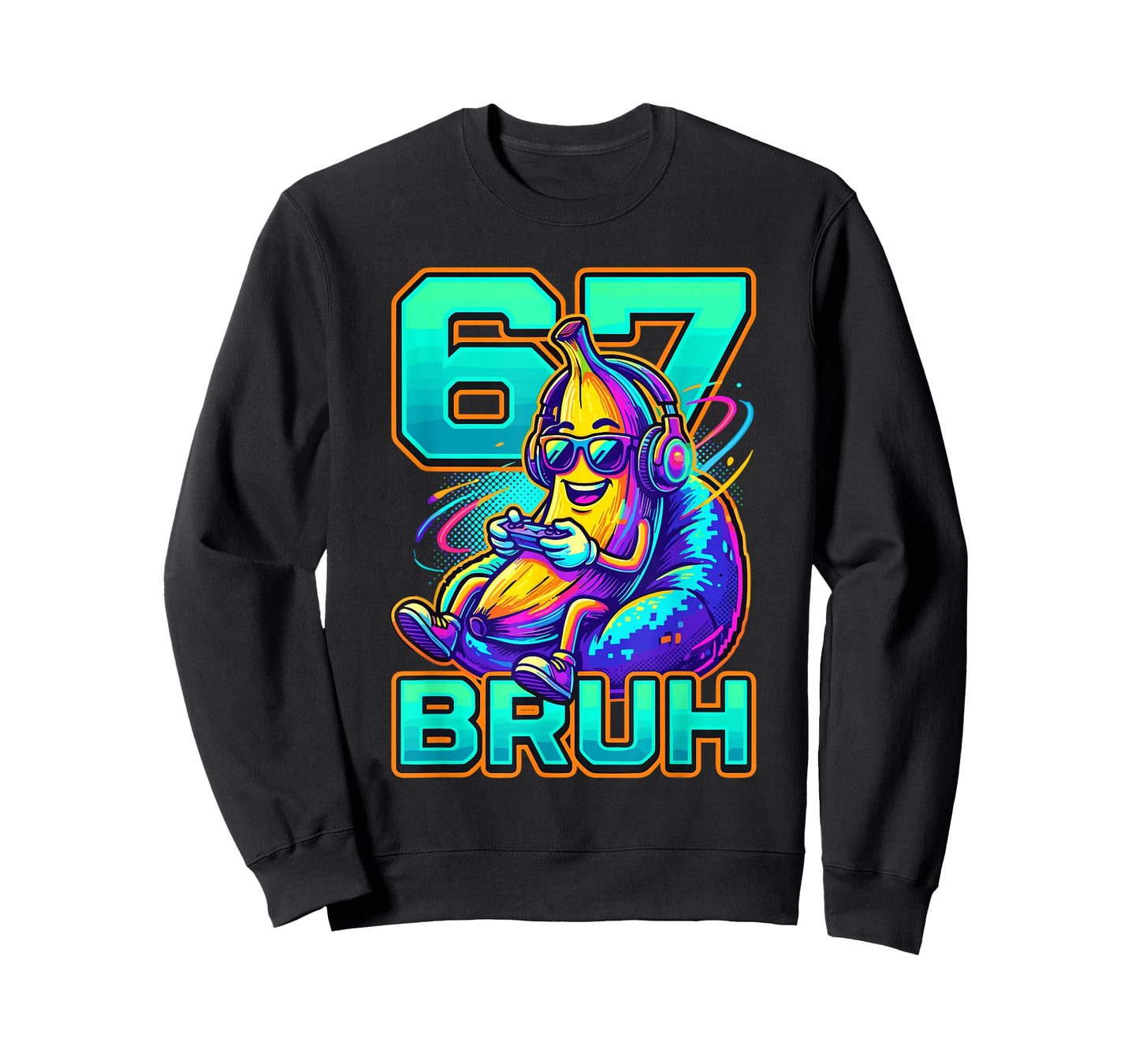 6 7 Funny Banana Gamer 67 Bruh Controller Gaming Six Seven T-Shirt